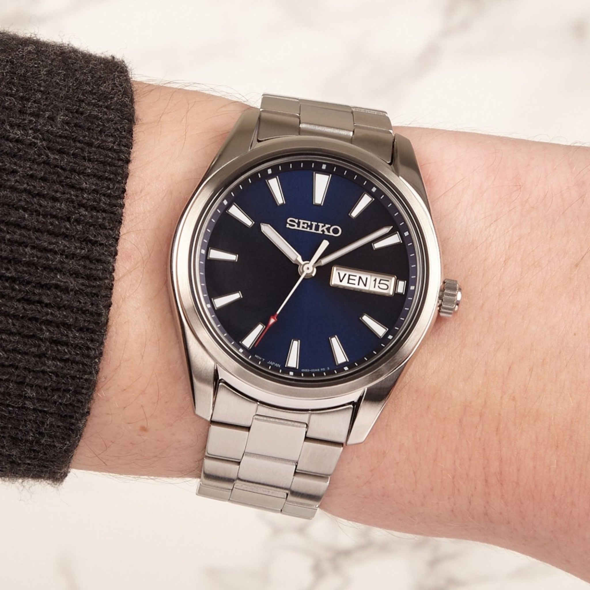 Seiko Classic Men's SUR341P1 Blue Day/Date Quartz Watch