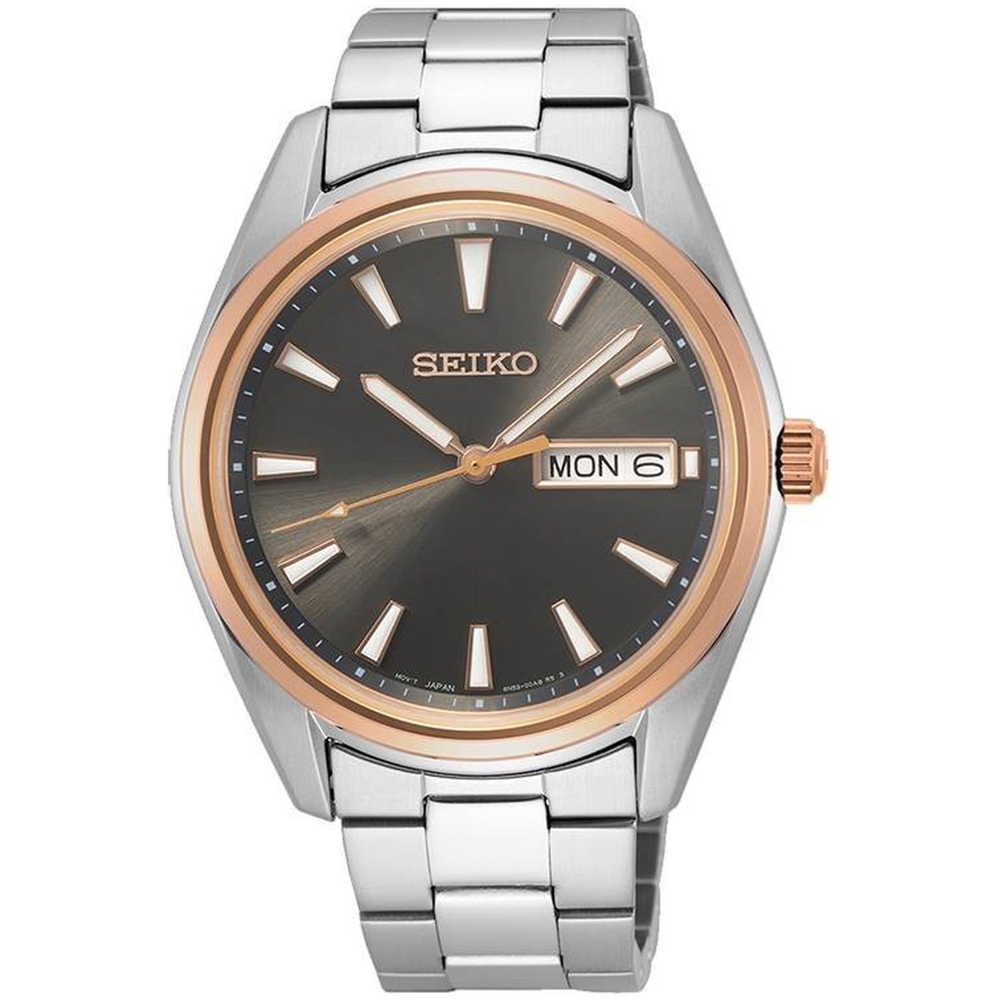 Montre Seiko Classique Homme SUR344P1 Date / Jour Gris Or Rose