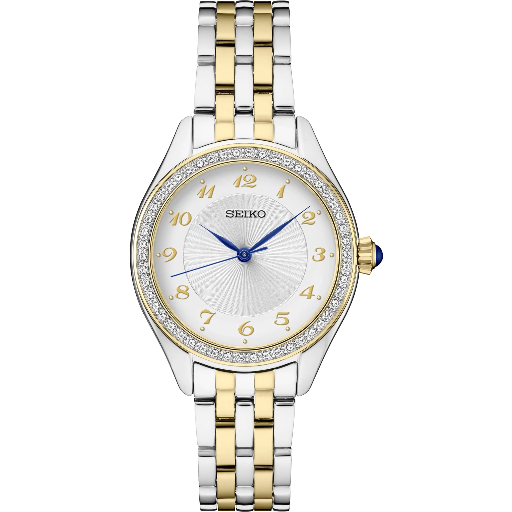 Seiko Crystals Women's Watch SUR392 Silver Gold