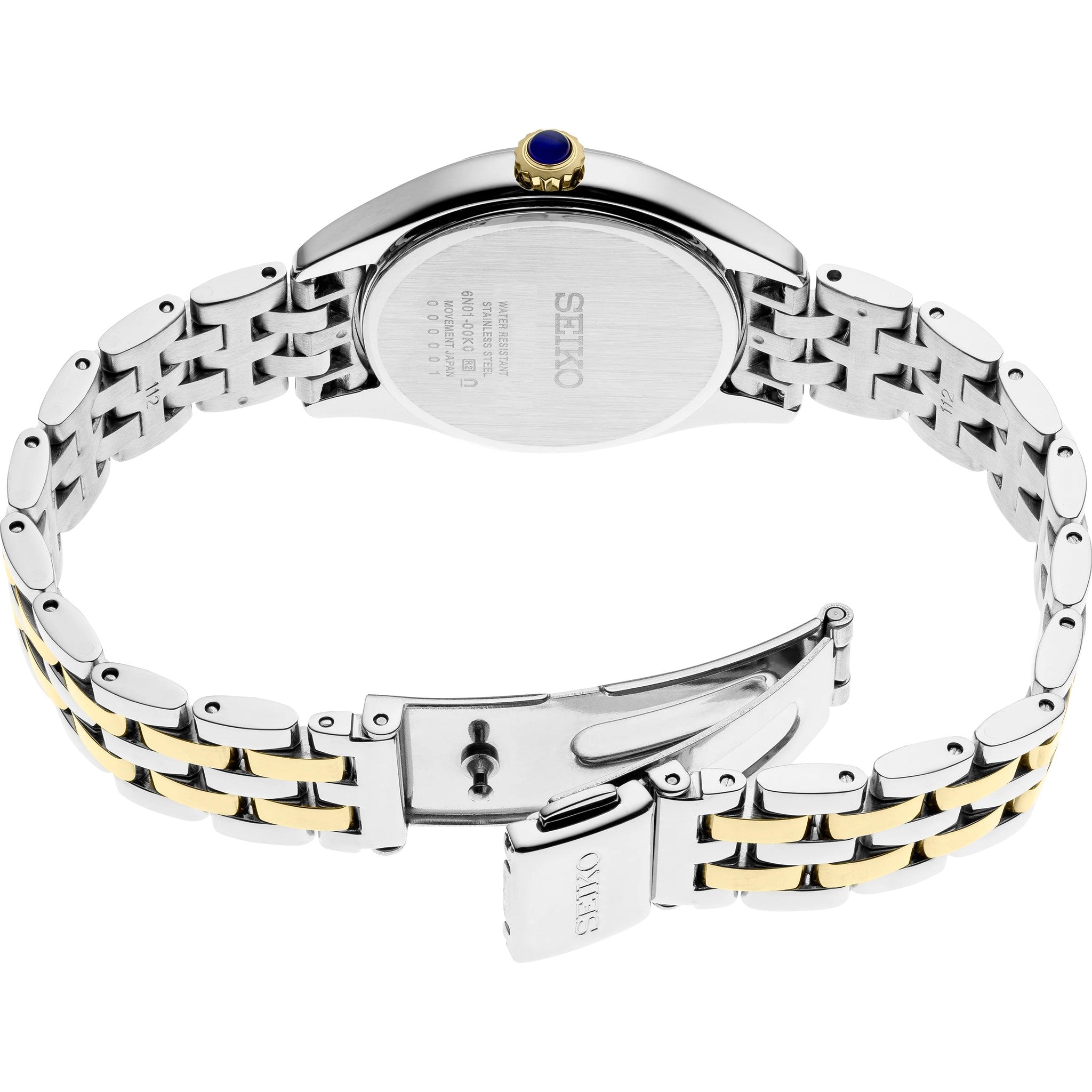 Seiko Crystals Women's Watch SUR392 Silver Gold