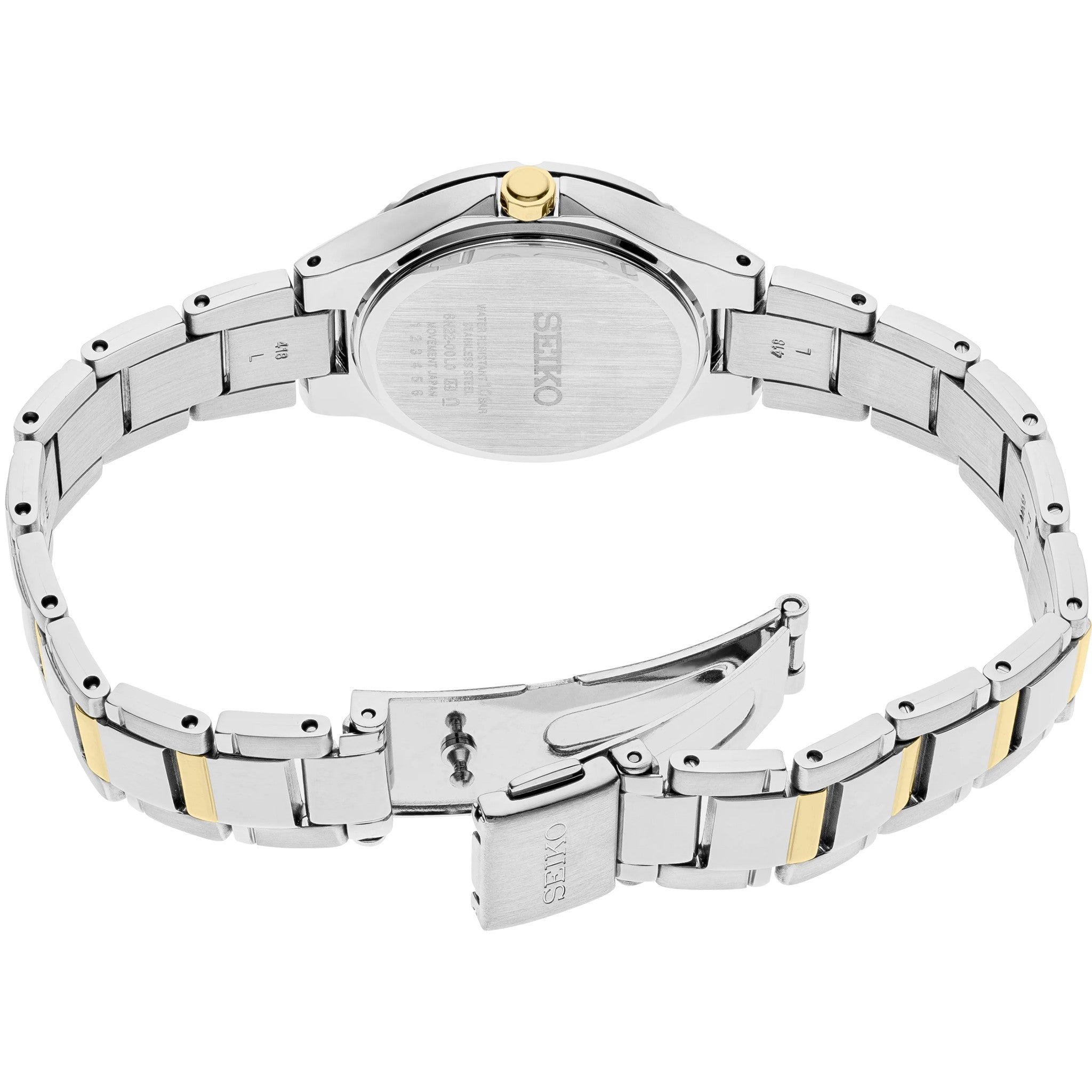 Seiko Essentials Women's Watch SUR414 Silver Gold Black