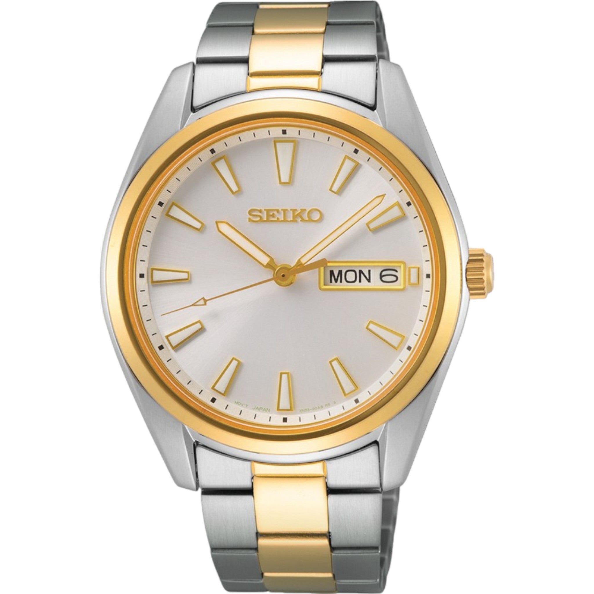 Montre Seiko Classic Homme SUR446P1 Blanc Argenté Doré Quartz