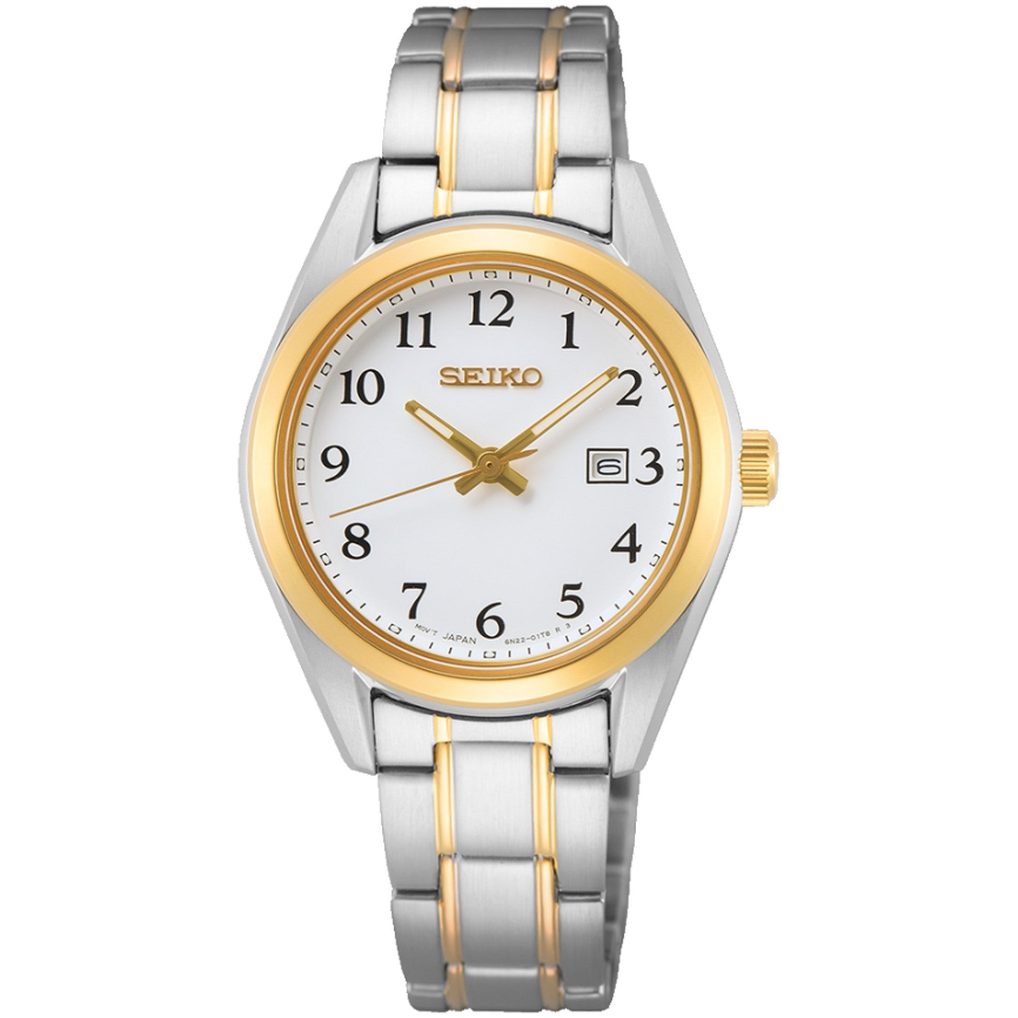 Seiko Classic Quartz Women's Watch SUR466P1 Silver and Gold Numerals