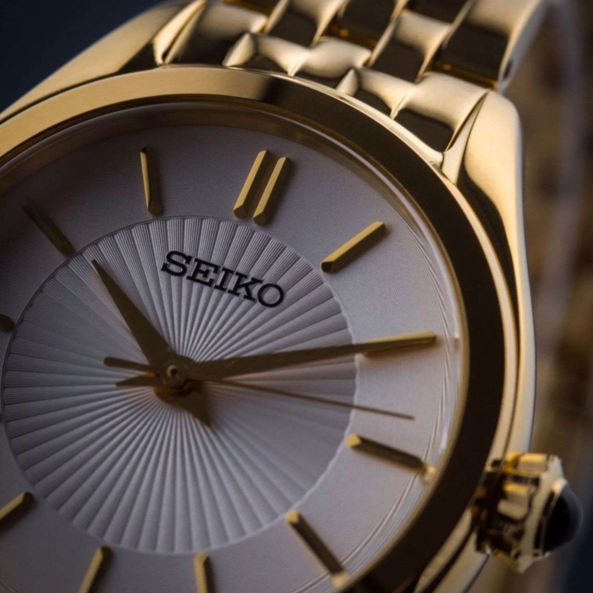 Montre Seiko Classic Femme SUR538P1 Doré blanc Quartz