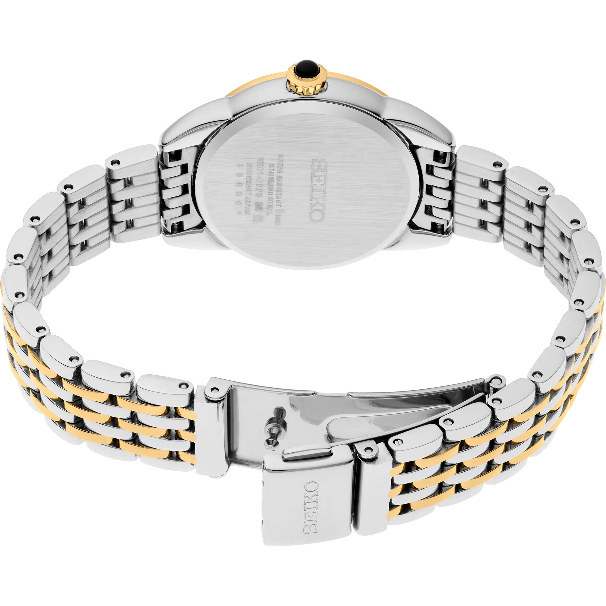 Seiko Classic Quartz Damenuhr SUR562P1 Rund Silber mit goldenen Ziffern
