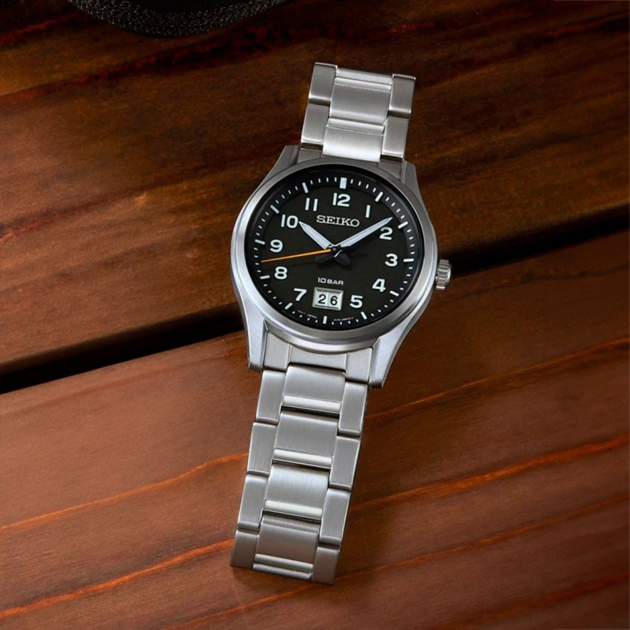 Montre Seiko Sports Homme SUR569P1 Noir Date Quartz