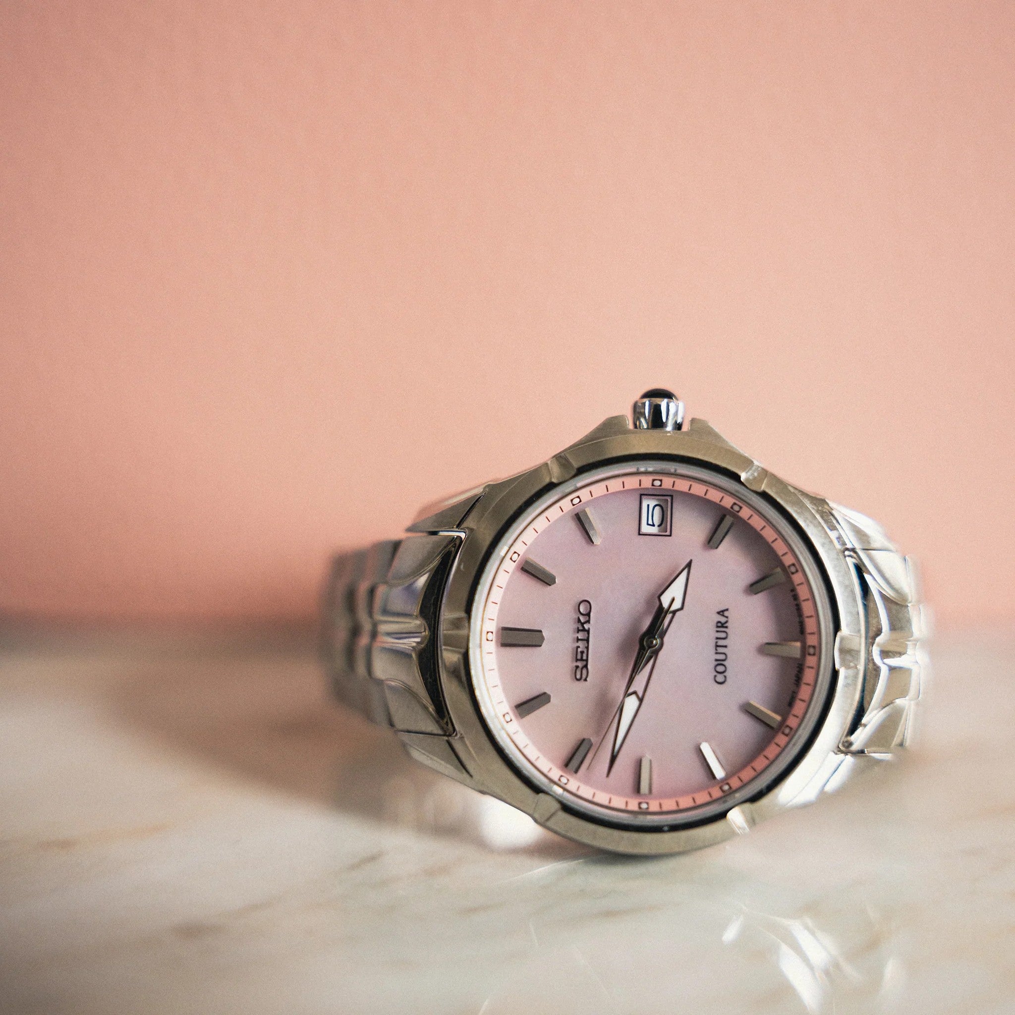 Seiko Coutura Women's Watch SUR585 Mother of Pink