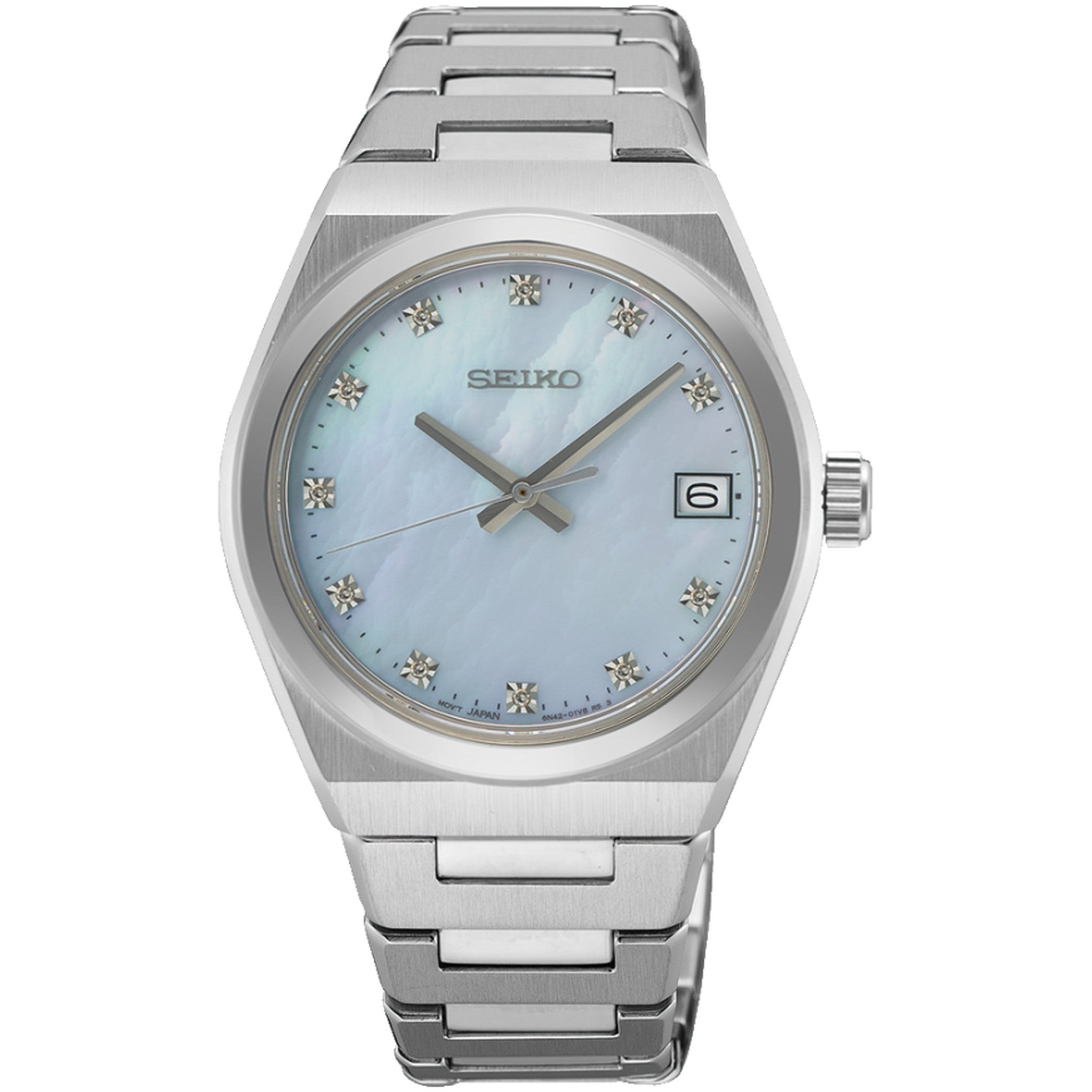 Seiko Classic Quartz Women's Watch SUR603P1 Mother of Pearl and Diamonds