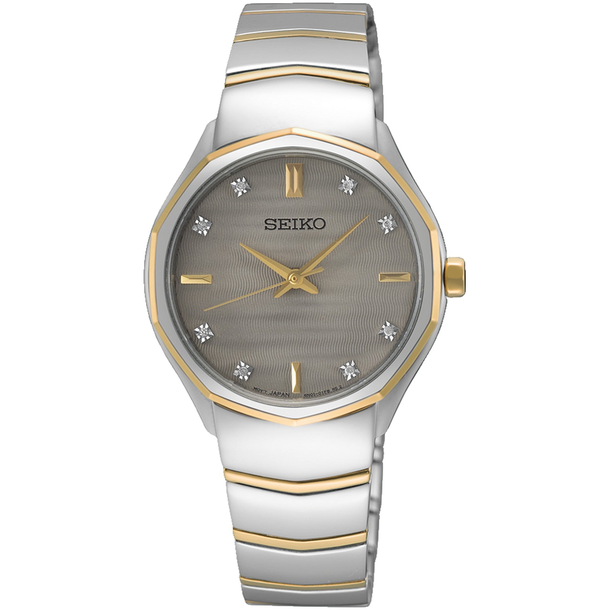 Seiko Conceptual Quartz Women's Watch SUR616P1 Silver Gold Grey