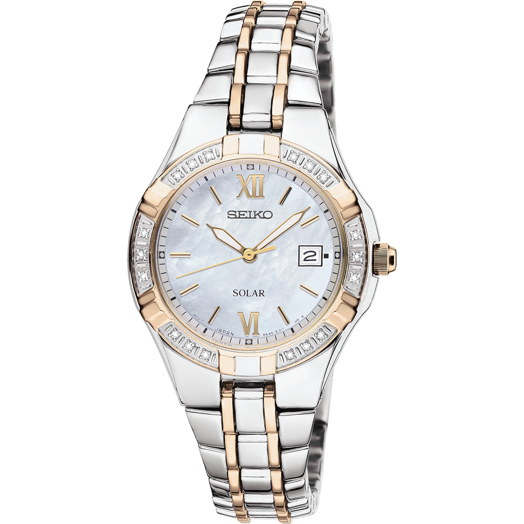 Seiko Diamonds Women's Watch SUT068 Solar Diamond Mother of Pearl