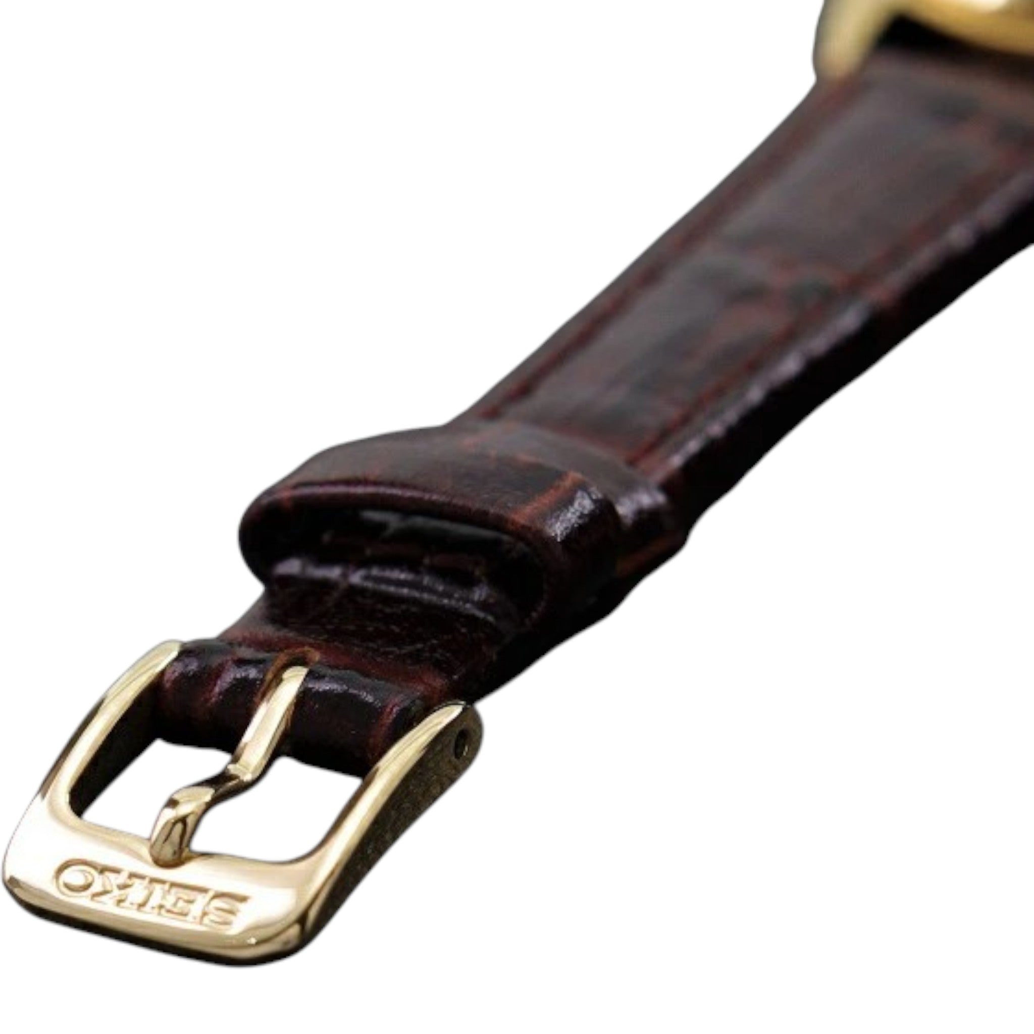 Montre Seiko Solar Femme SUT120 Doré Cuir Marron