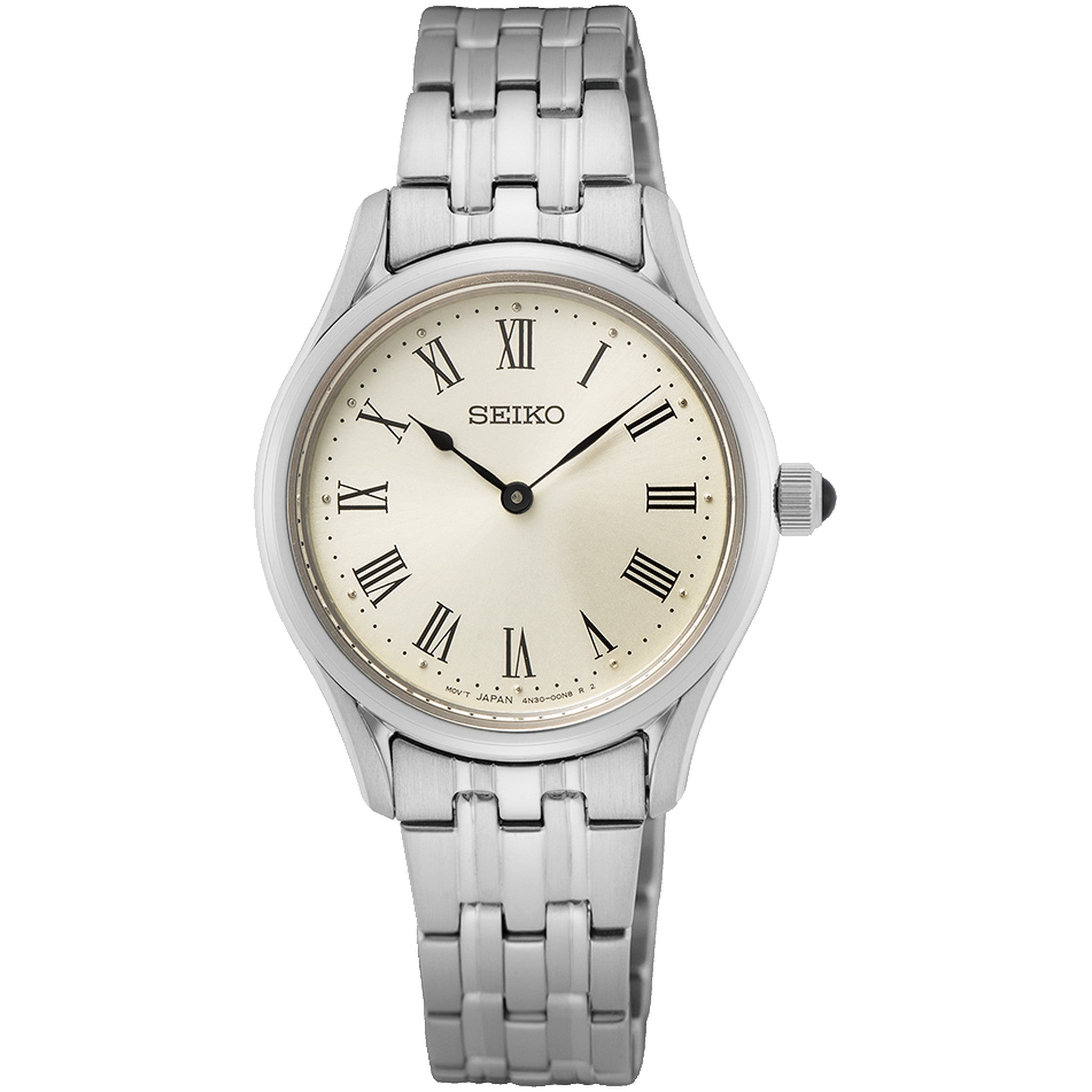 Seiko Classic Quartz Women's Watch SWR069P1 Silver Beige Roman Numerals