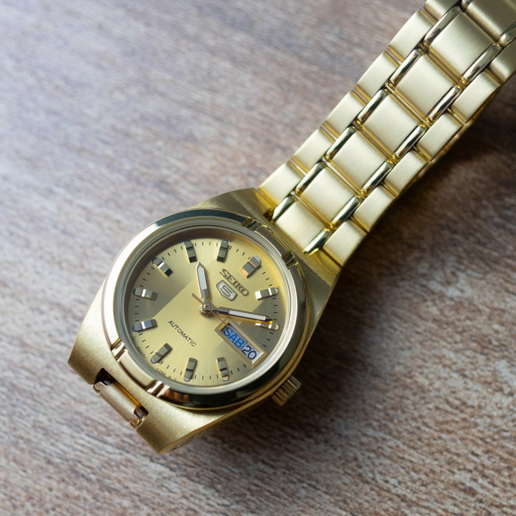 Seiko Series 5 SYM600K1 Damen-Automatikuhr in Gold