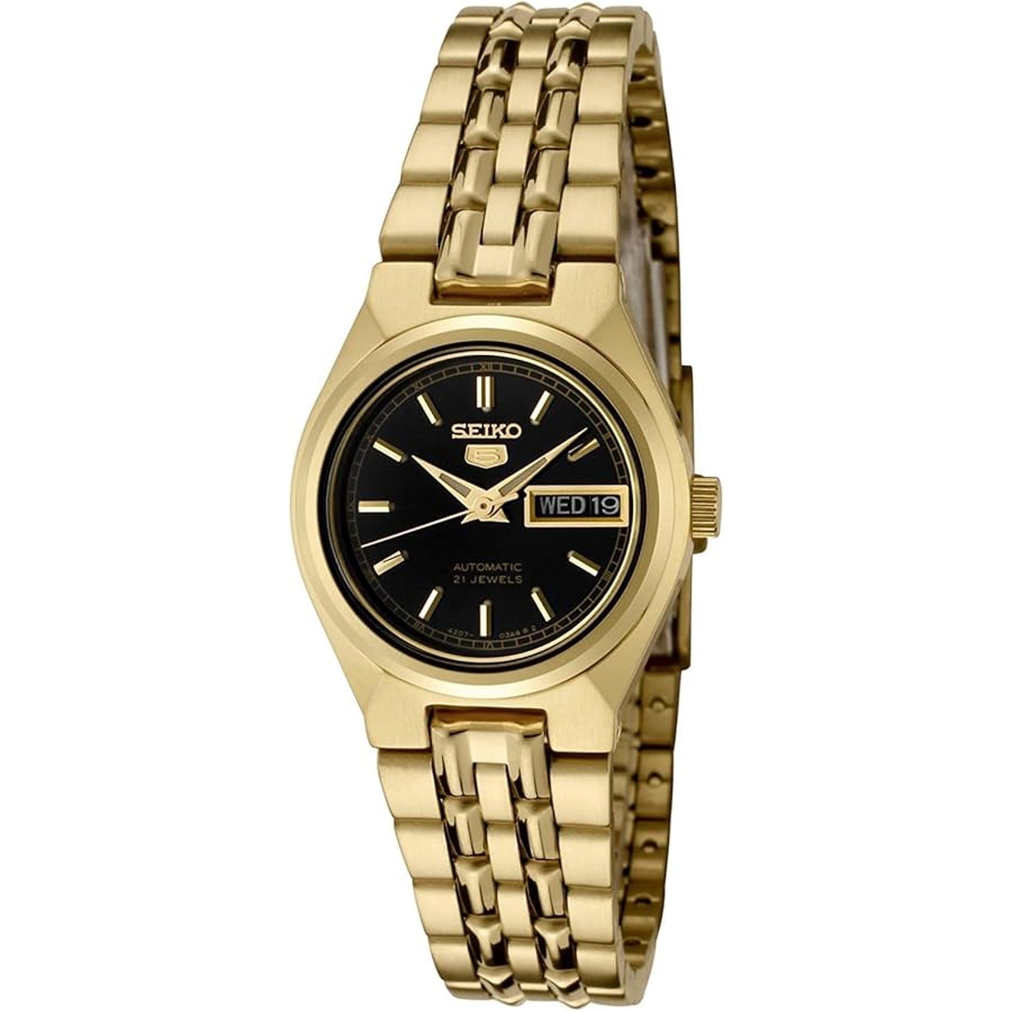 Montre Seiko 5 Femme Automatique SYMA06K1 Doré Noir