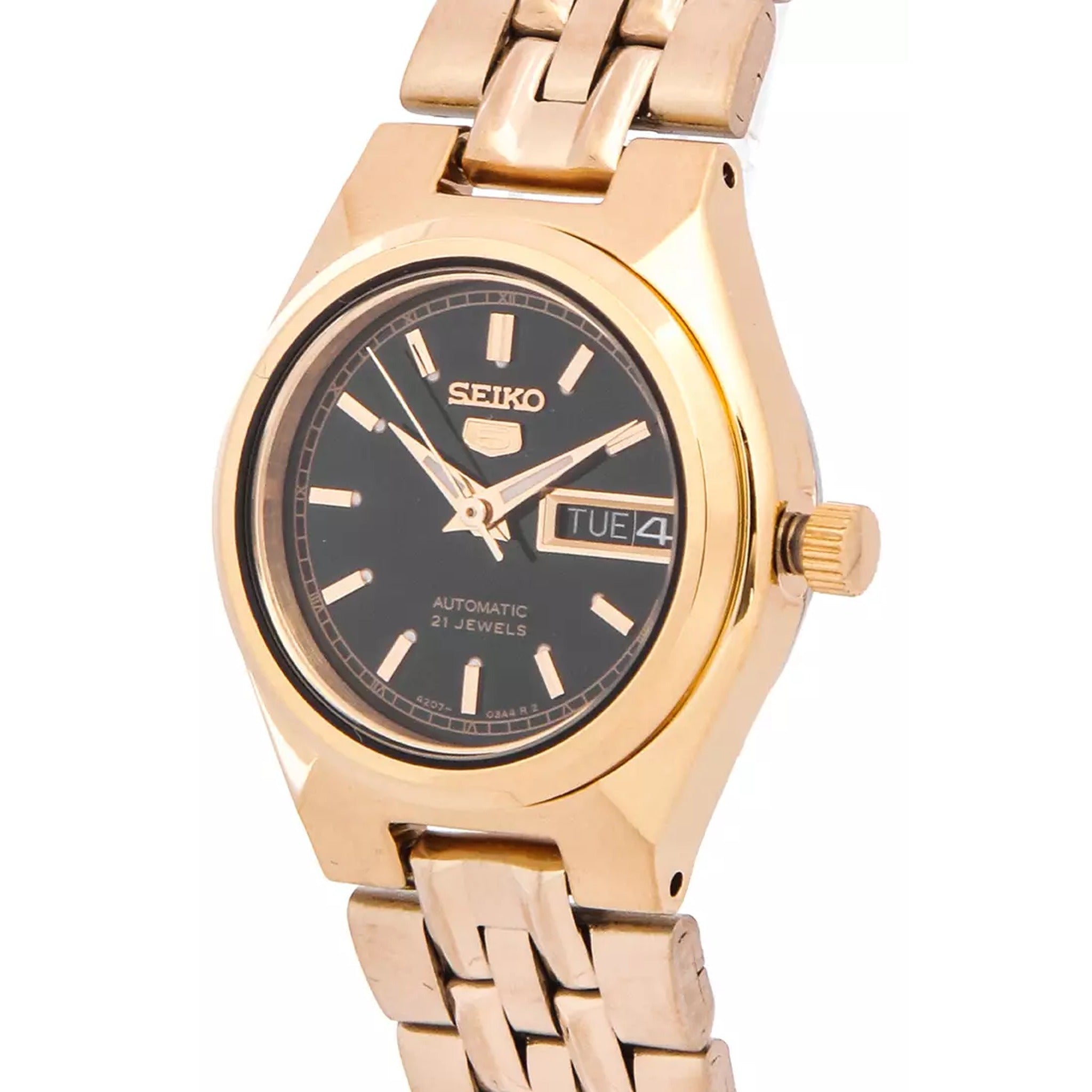 Montre Seiko 5 Femme Automatique SYMA06K1 Doré Noir