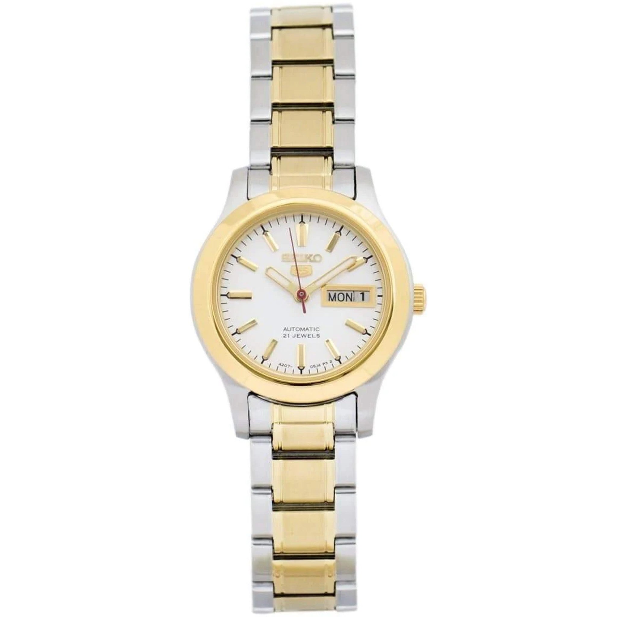Seiko 5 Women's Automatic Watch SYMD90K1 Silver Gold White