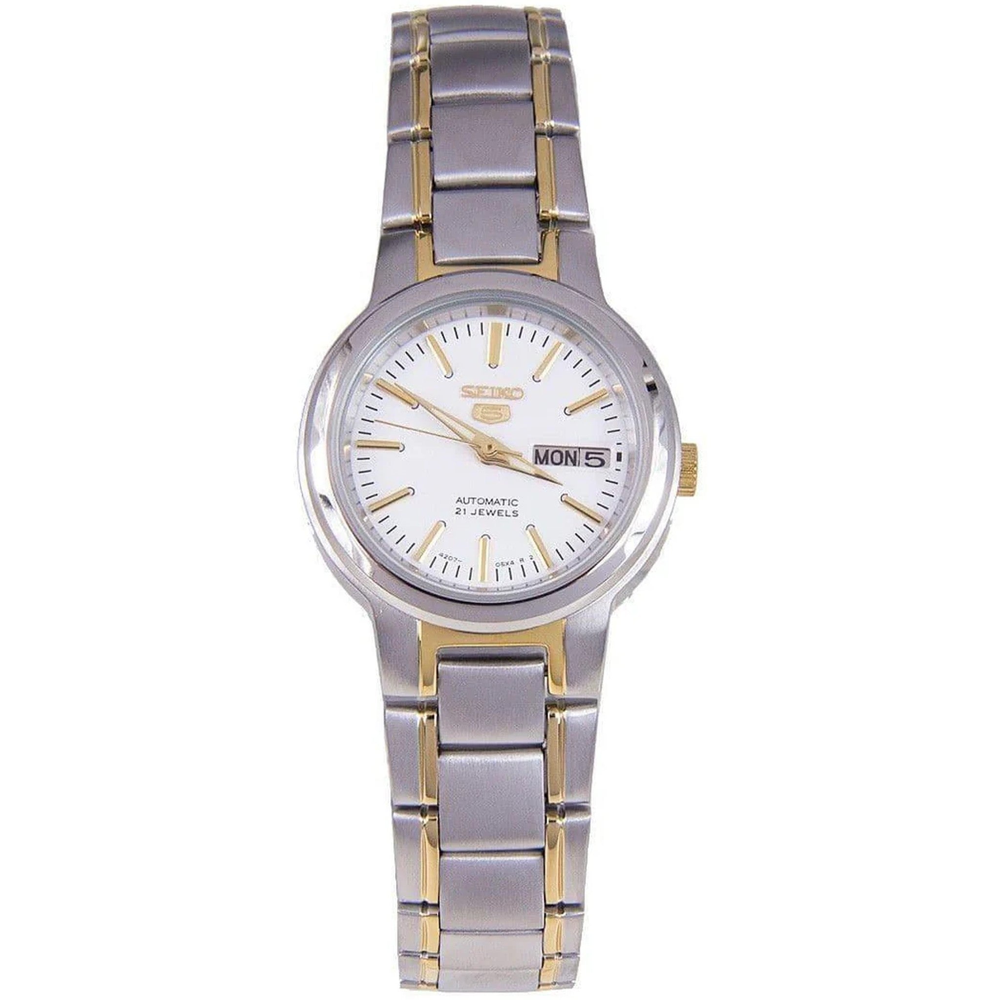 Montre Seiko 5 Femme Automatique SYME44K1 Argenté Blanc