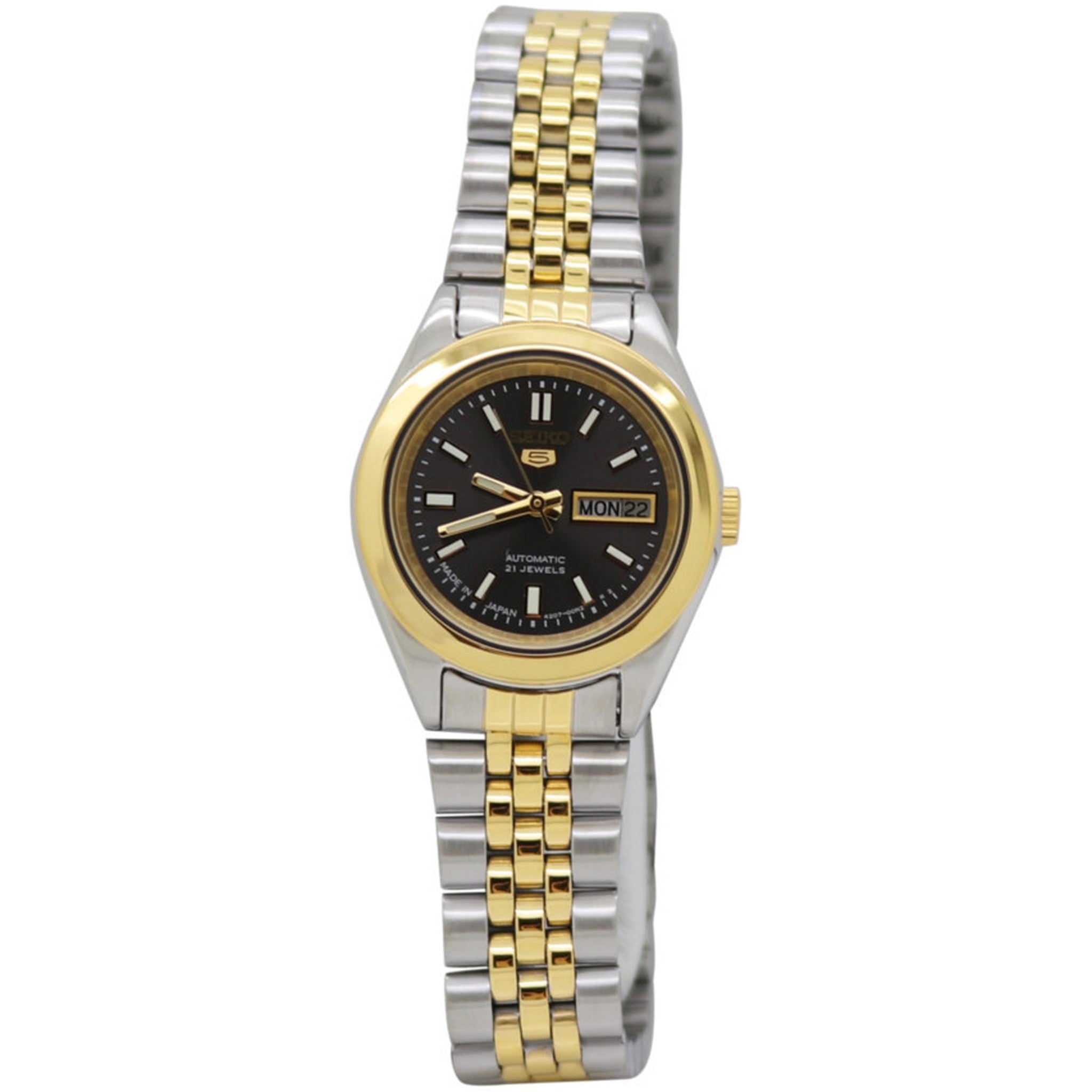 Seiko 5 Women's Automatic Watch SYMF78J1 Silver Gold Black
