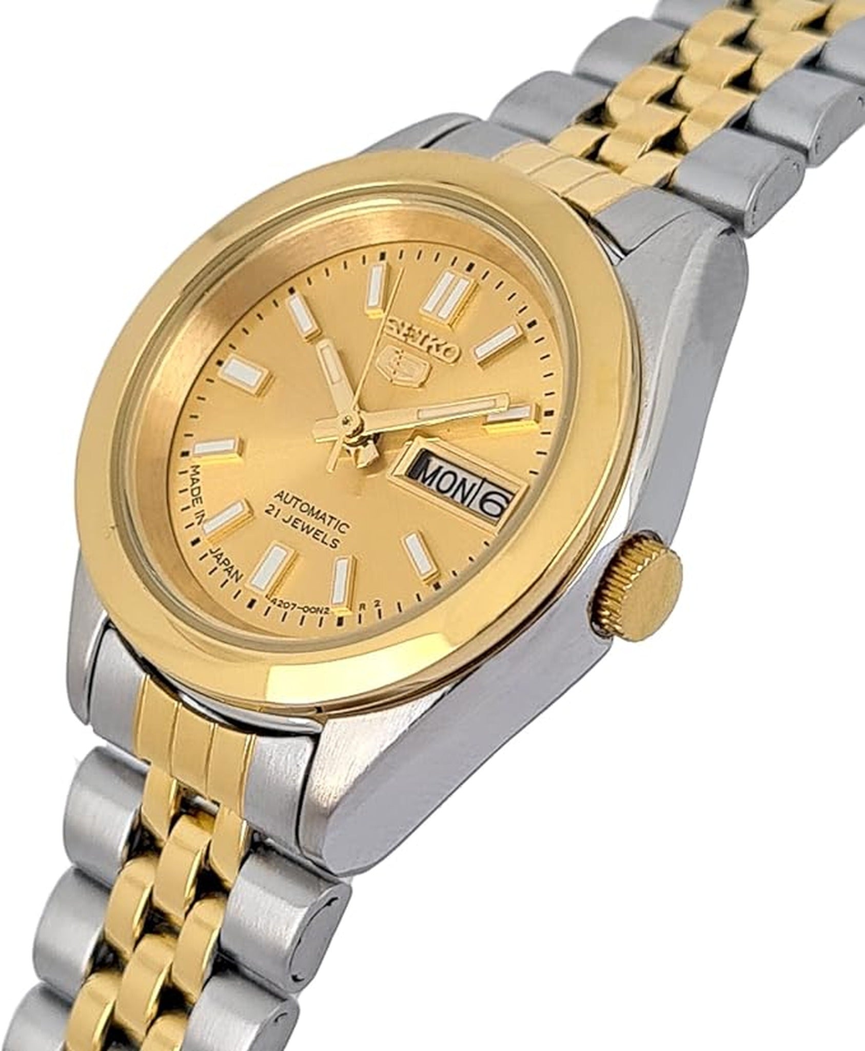 Seiko 5 Women's Automatic Watch SYMF80J1 Silver Gold