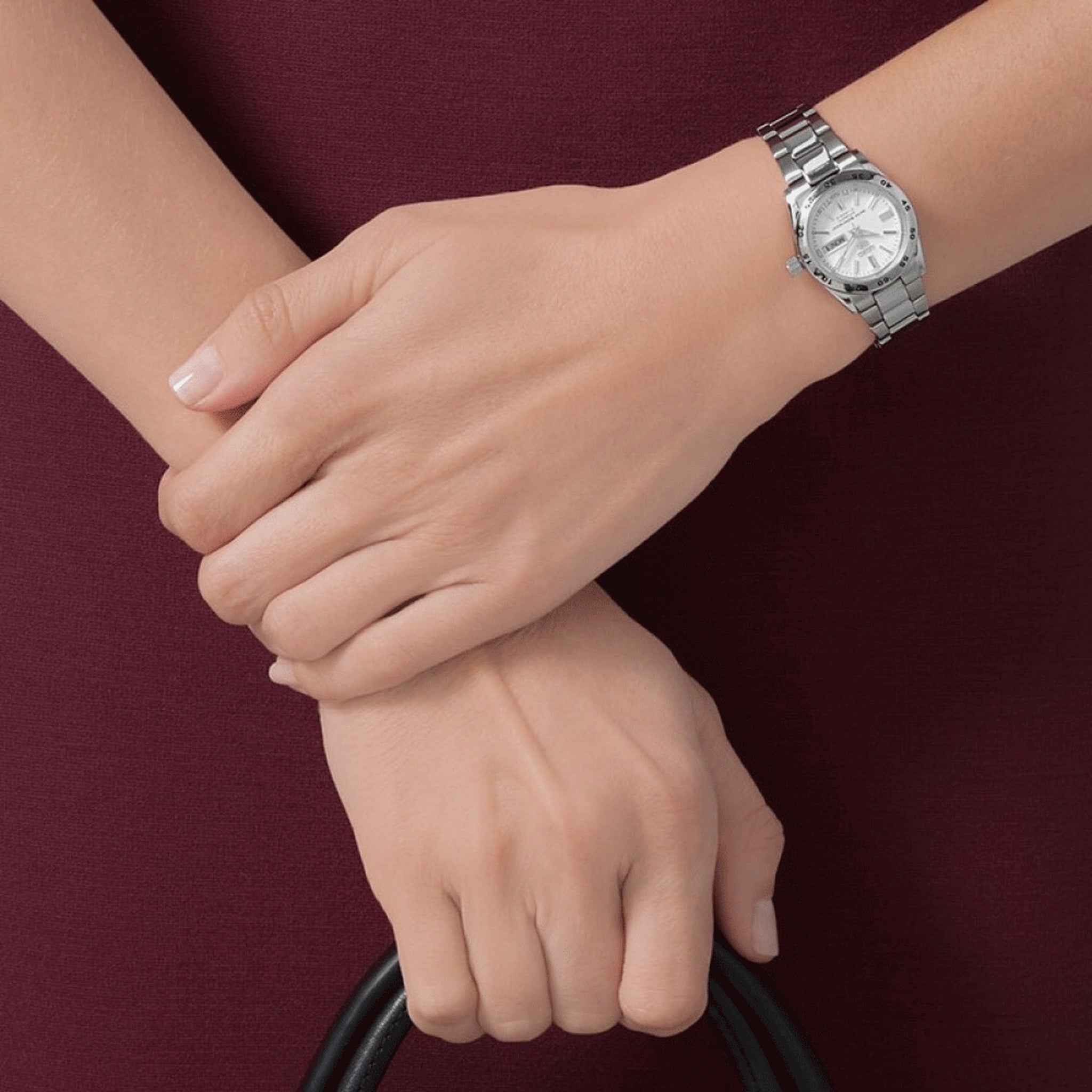Montre Seiko 5 Femme Automatique SYMG35K1 Argenté Blanc