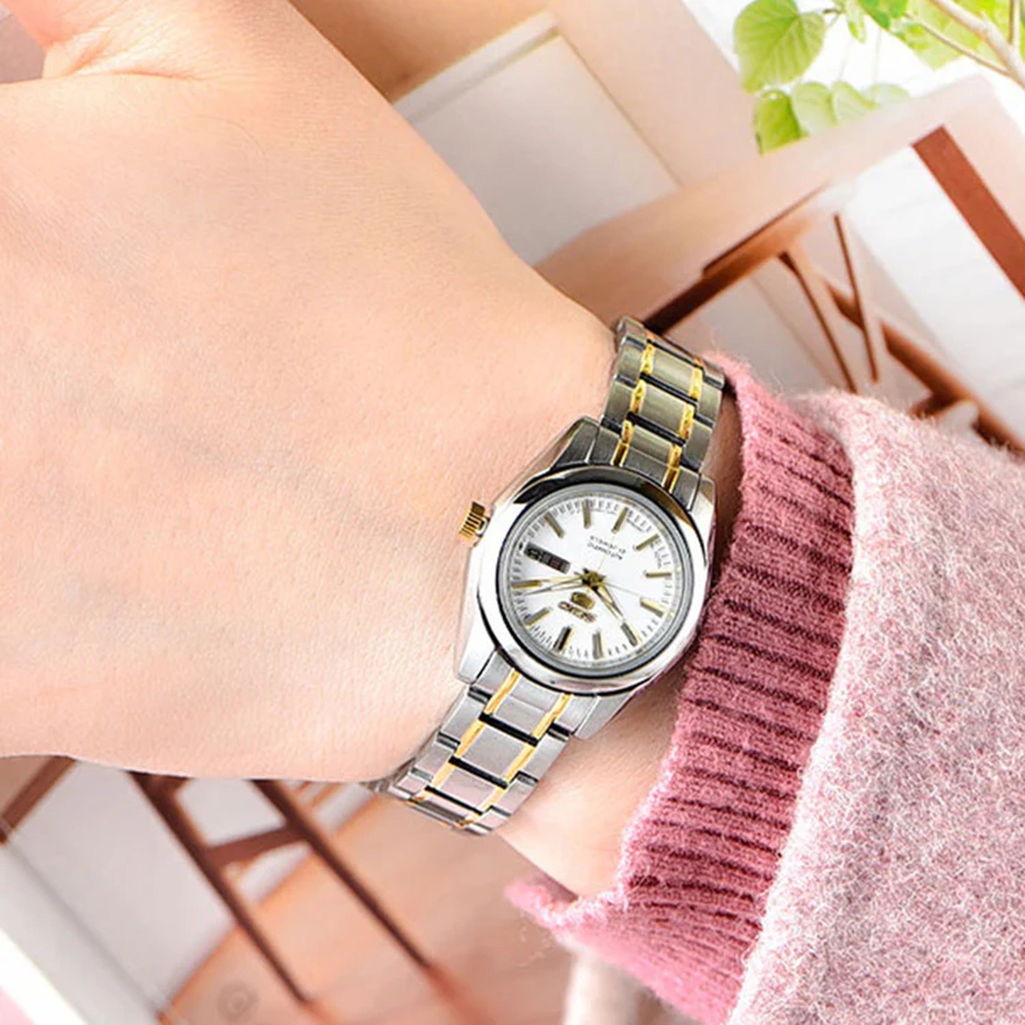 Montre Seiko 5 Femme Automatique SYMK19J1 Argenté Blanc