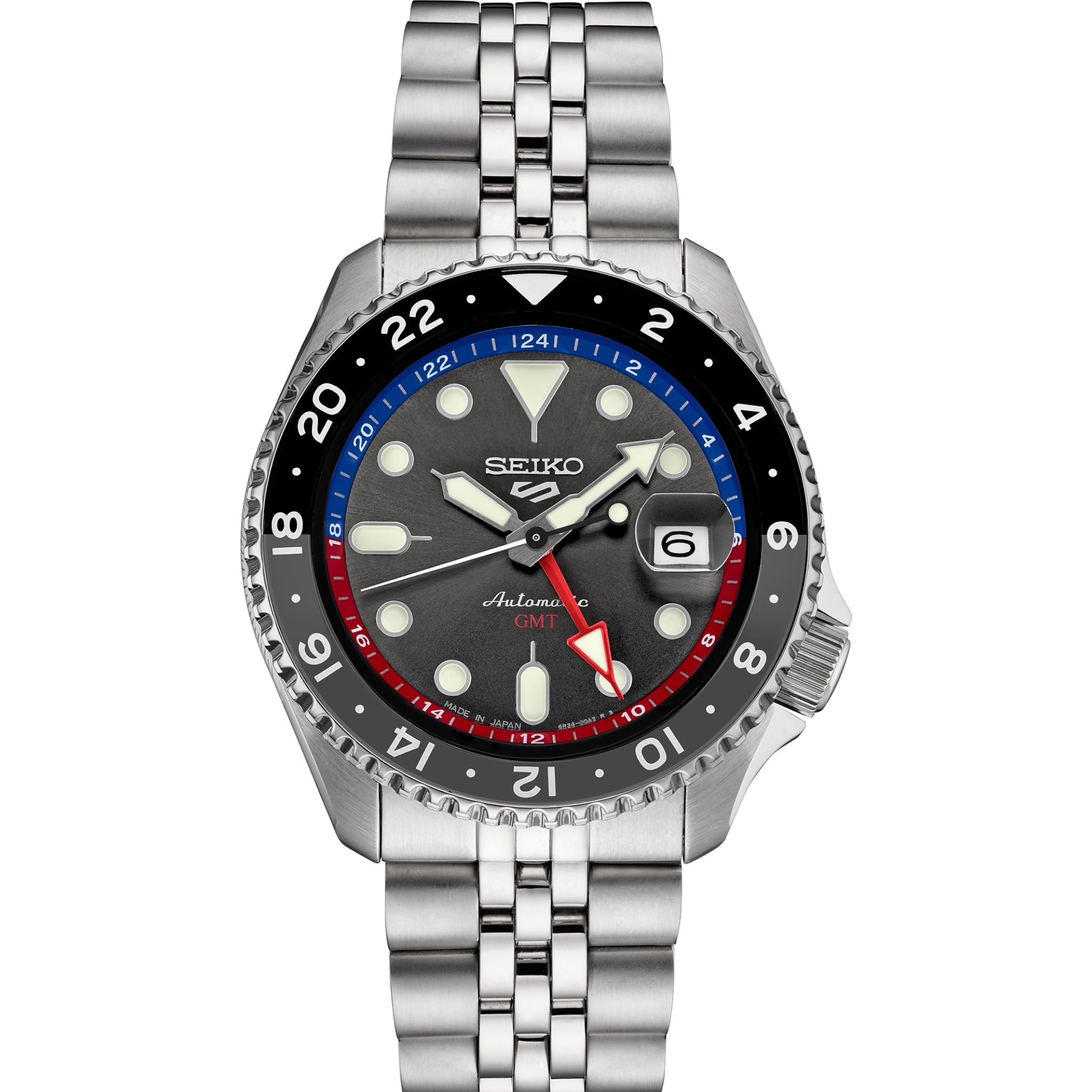 Seiko 5 Sports GMT SSK019K1 US Special Creation Graue Herren-Automatikuhr