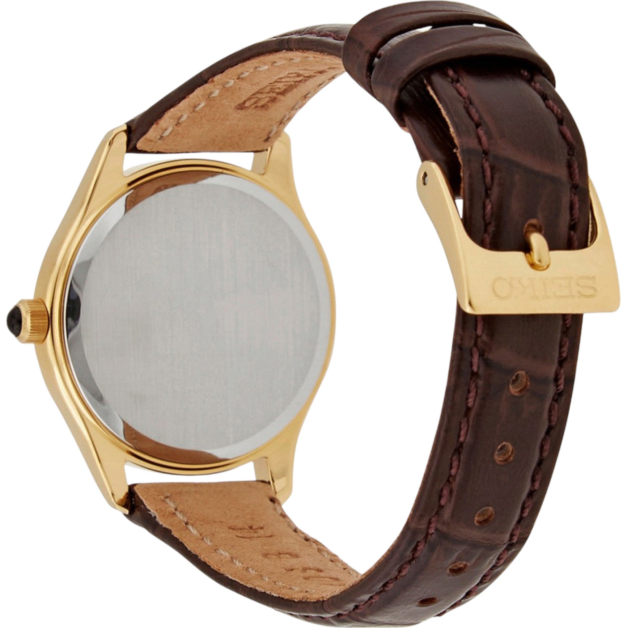 Seiko Women's Watch SWR072P1 Gold White Roman Numerals Quartz