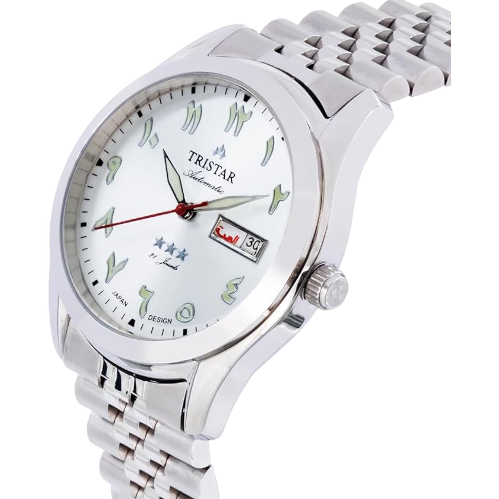 Tristar Arabic Dial BA23WMSSM03 White Silver Automatic Watch