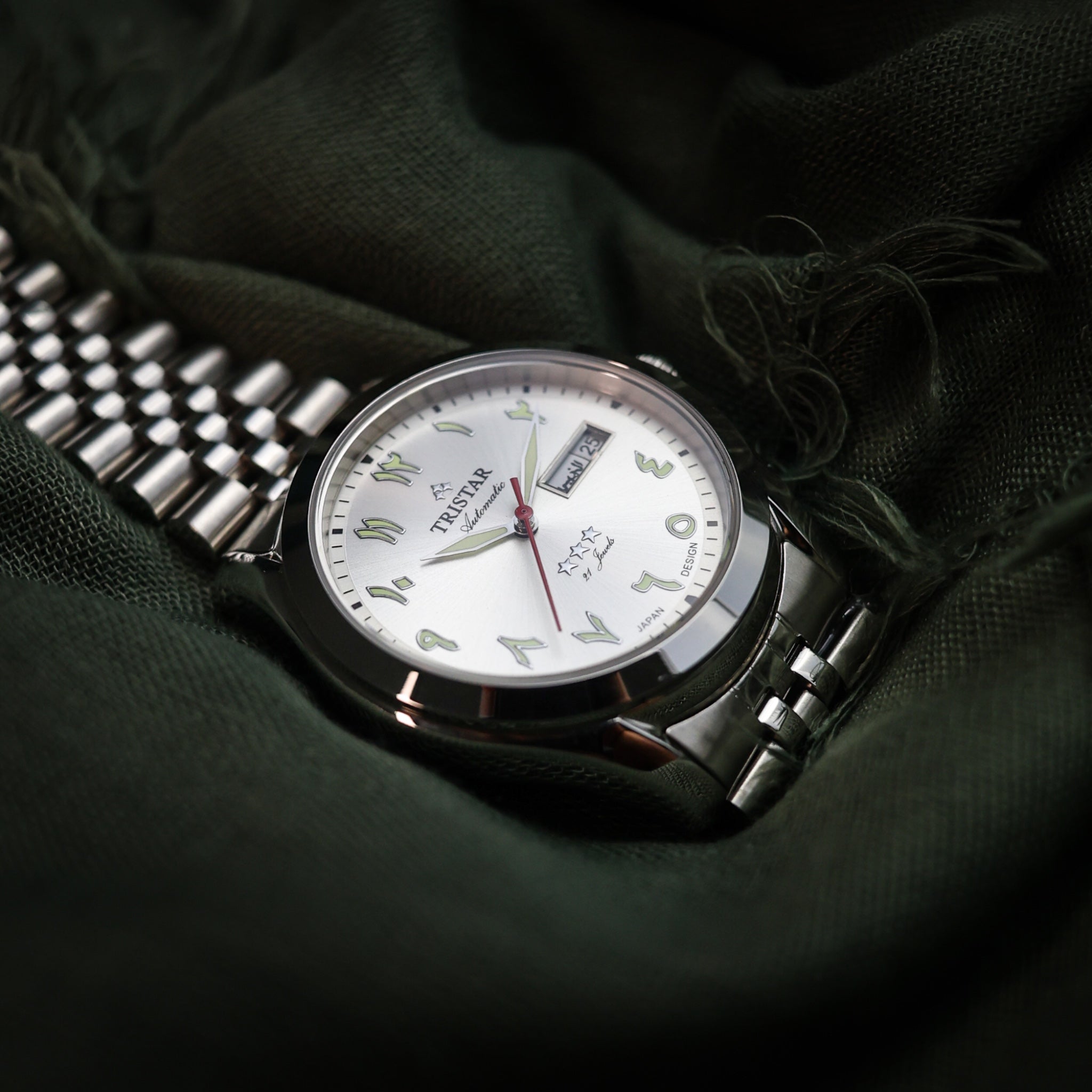 Tristar Arabic Dial BA23WMSSM03 White Silver Automatic Watch