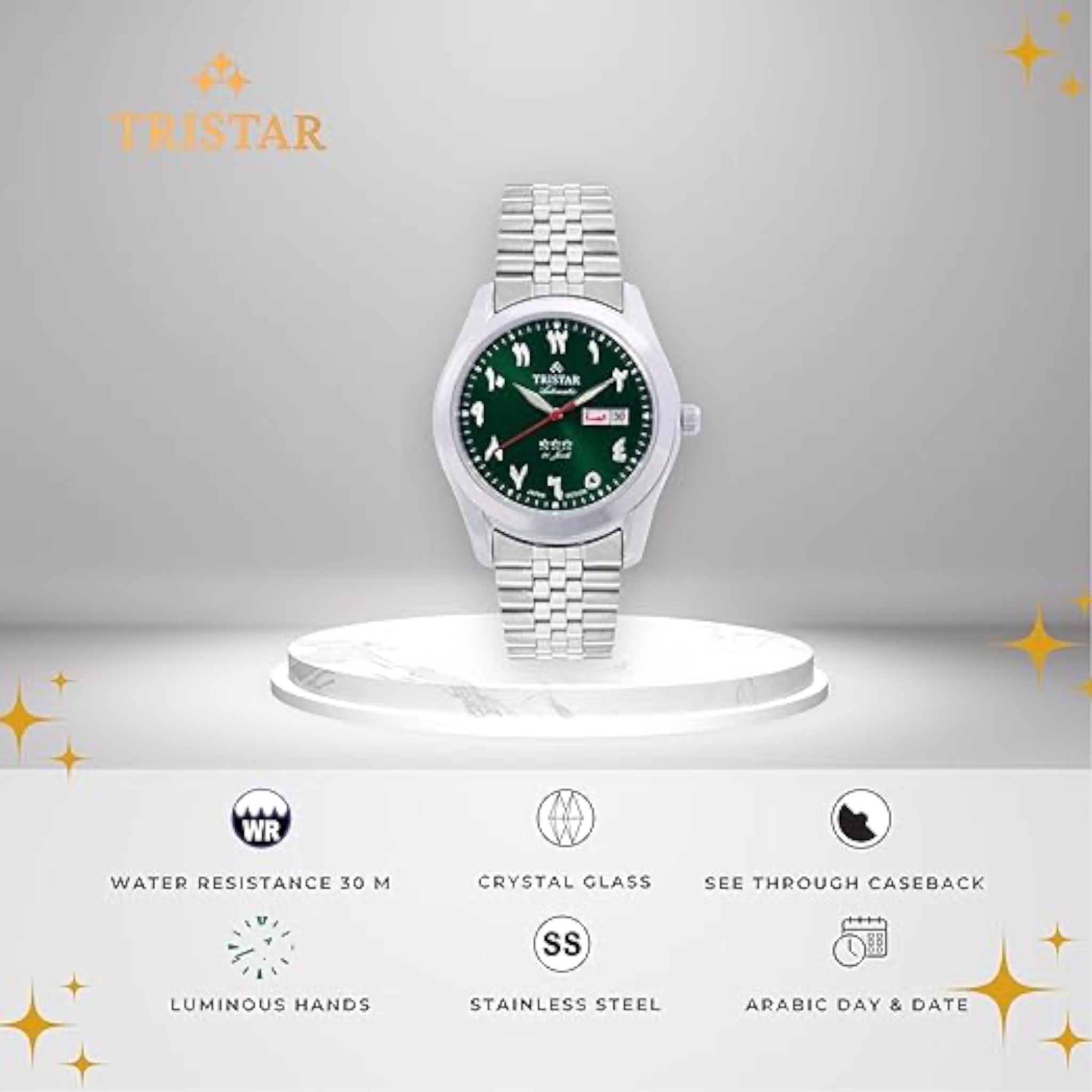 Montre Tristar Arabic Dial BA33GMSSM03 Vert Automatique