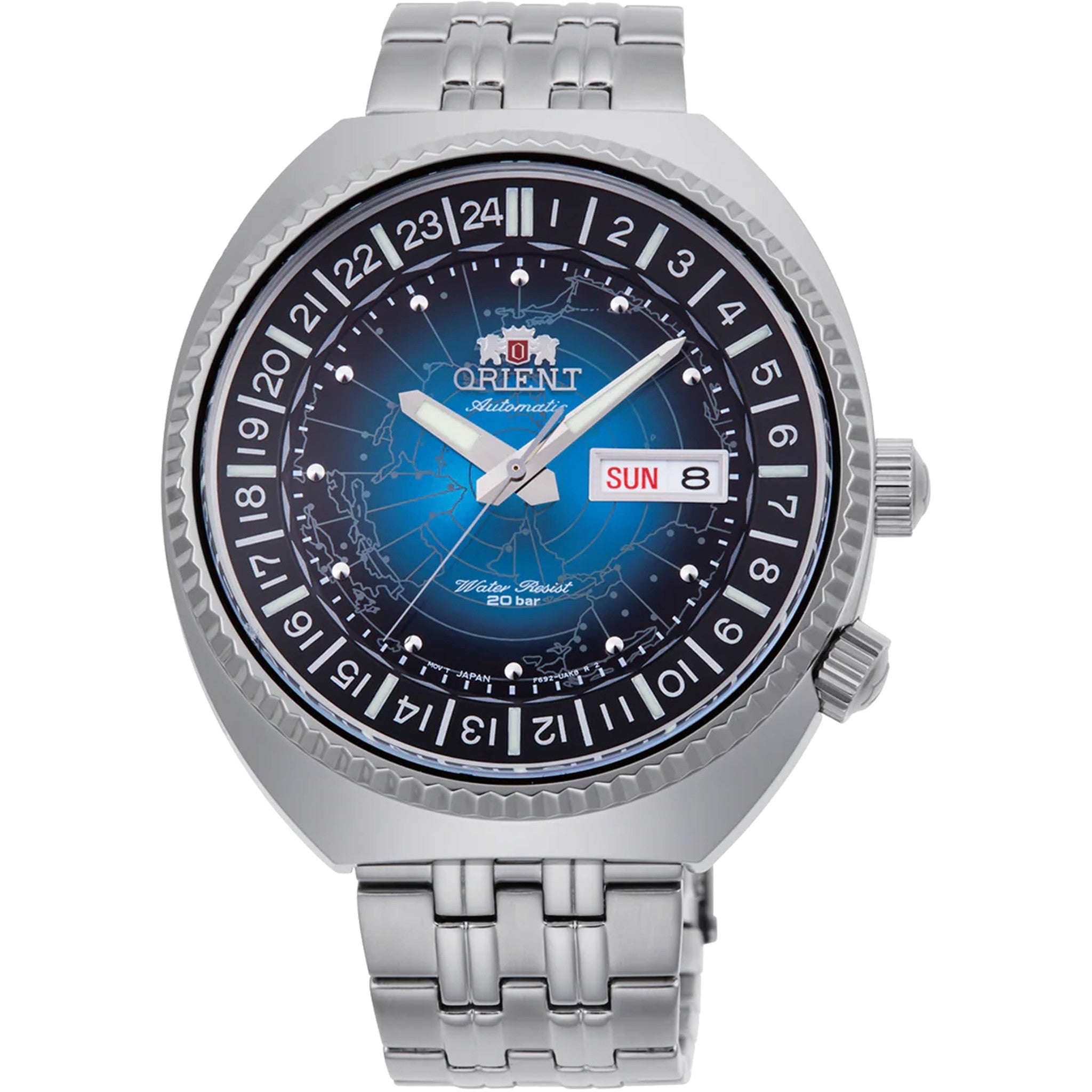 Montre Orient Revival RA-AA0E03L39B World Map Bleu Automatique