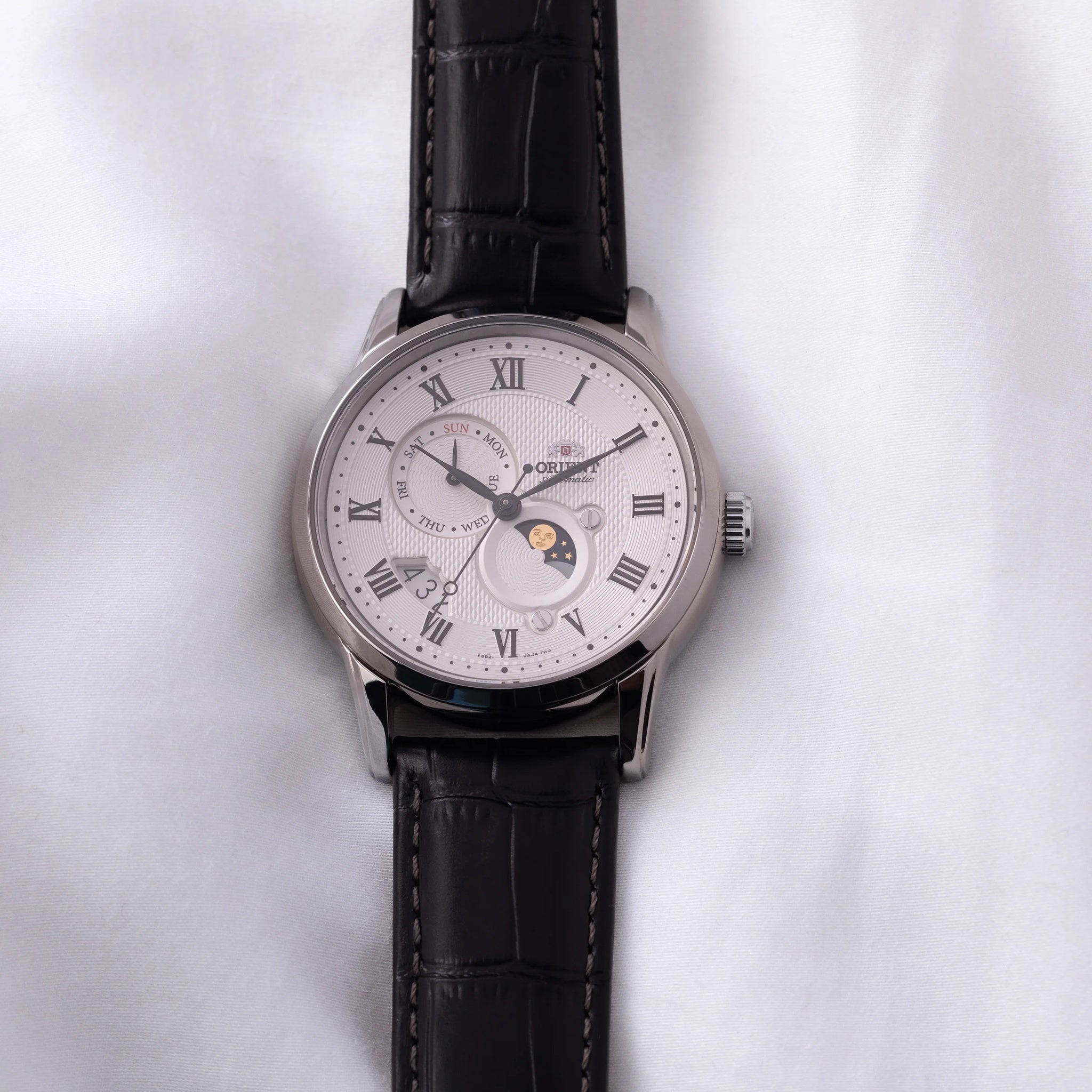 Montre Orient Classic RA-AK0008S30B Sun & Moon Blanc Solaire