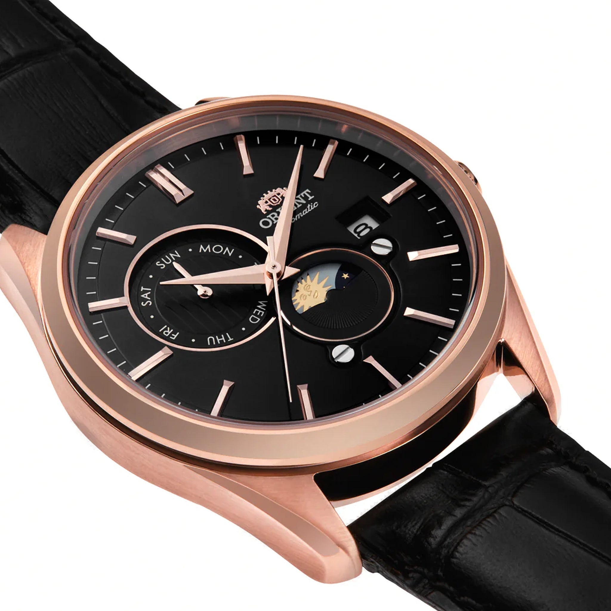 Montre Orient Contemporary RA-AK0309B30B Sun & Moon Noir Solaire
