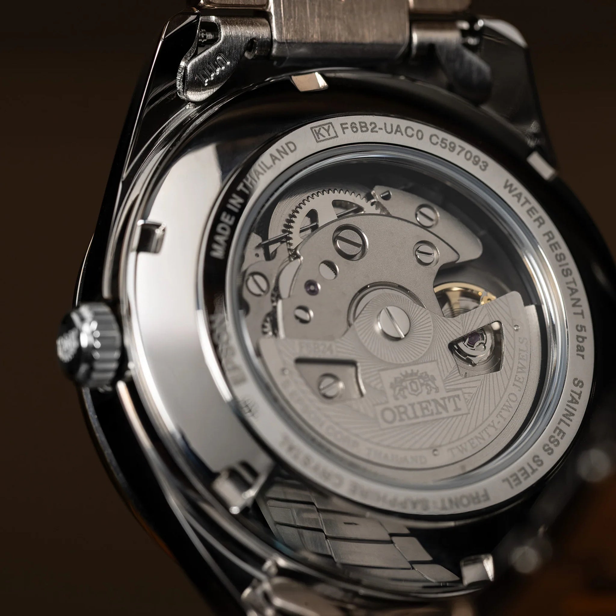 Montre Orient Stretto RA-AK0313Y30B Sun & Moon Marron Solaire
