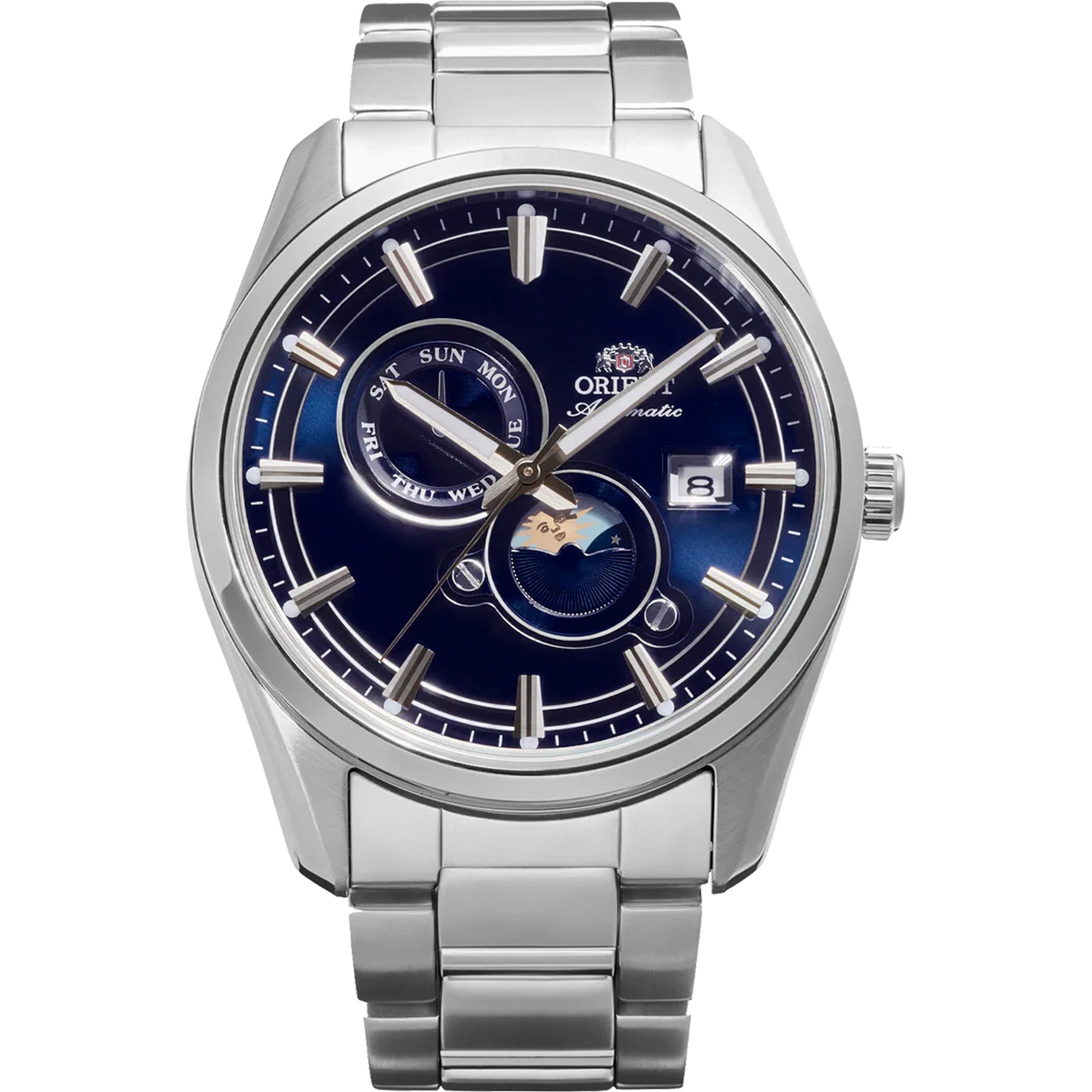Montre Orient Stretto RA-AK0315L30B Sun & Moon Bleu Solaire
