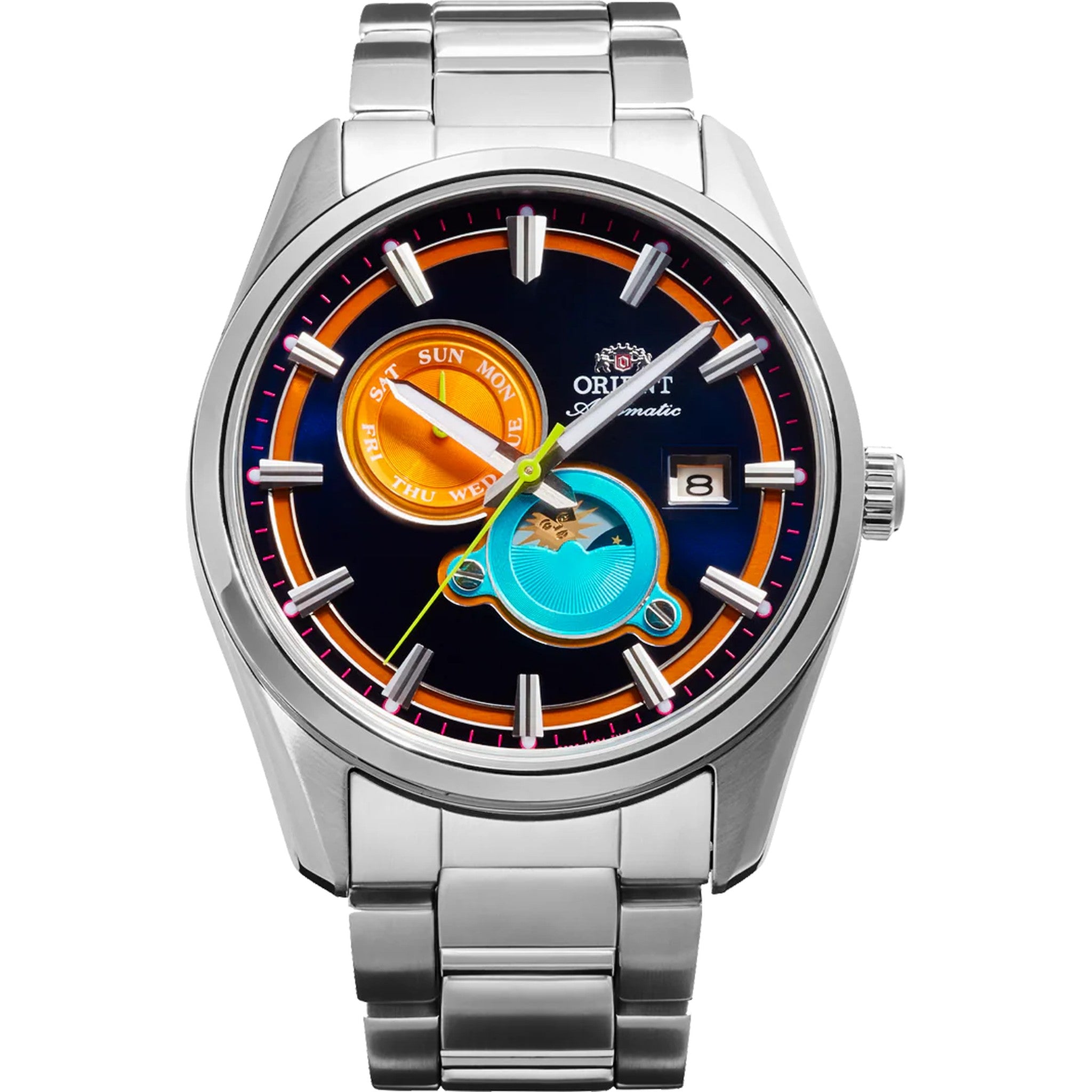 Montre Orient Stretto RA-AK0316L30B Sun & Moon Limited Edition Bleu Solaire
