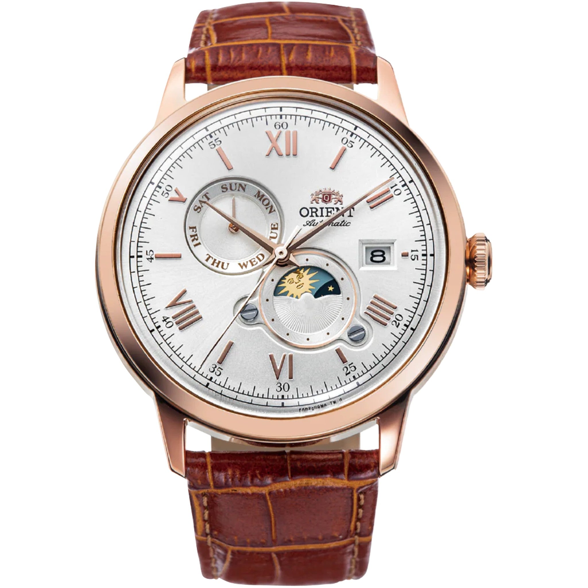 Montre Orient Bambino RA-AK0801S30B Sun & Moon Blanc Automatique