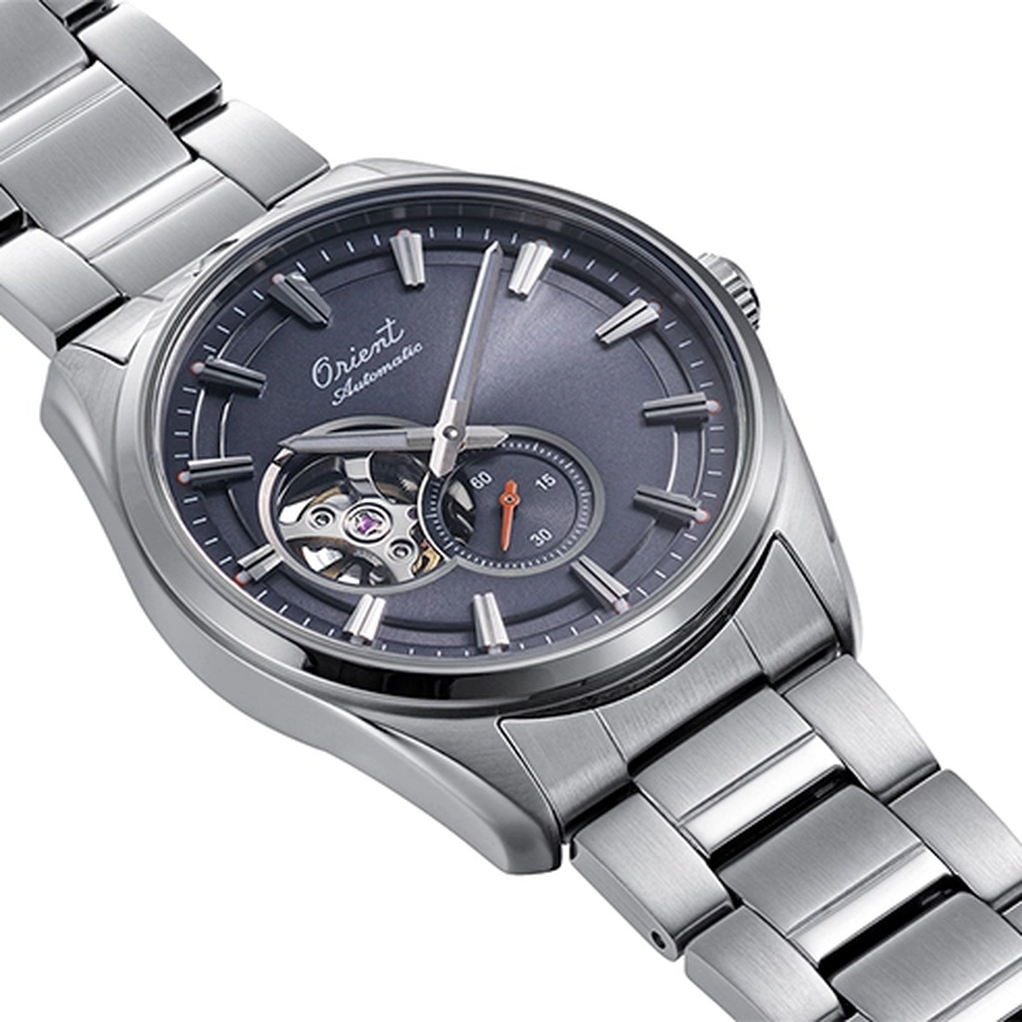 Montre Orient Stretto RA-AR0012N30B Cœur ouvert Gris Automatique