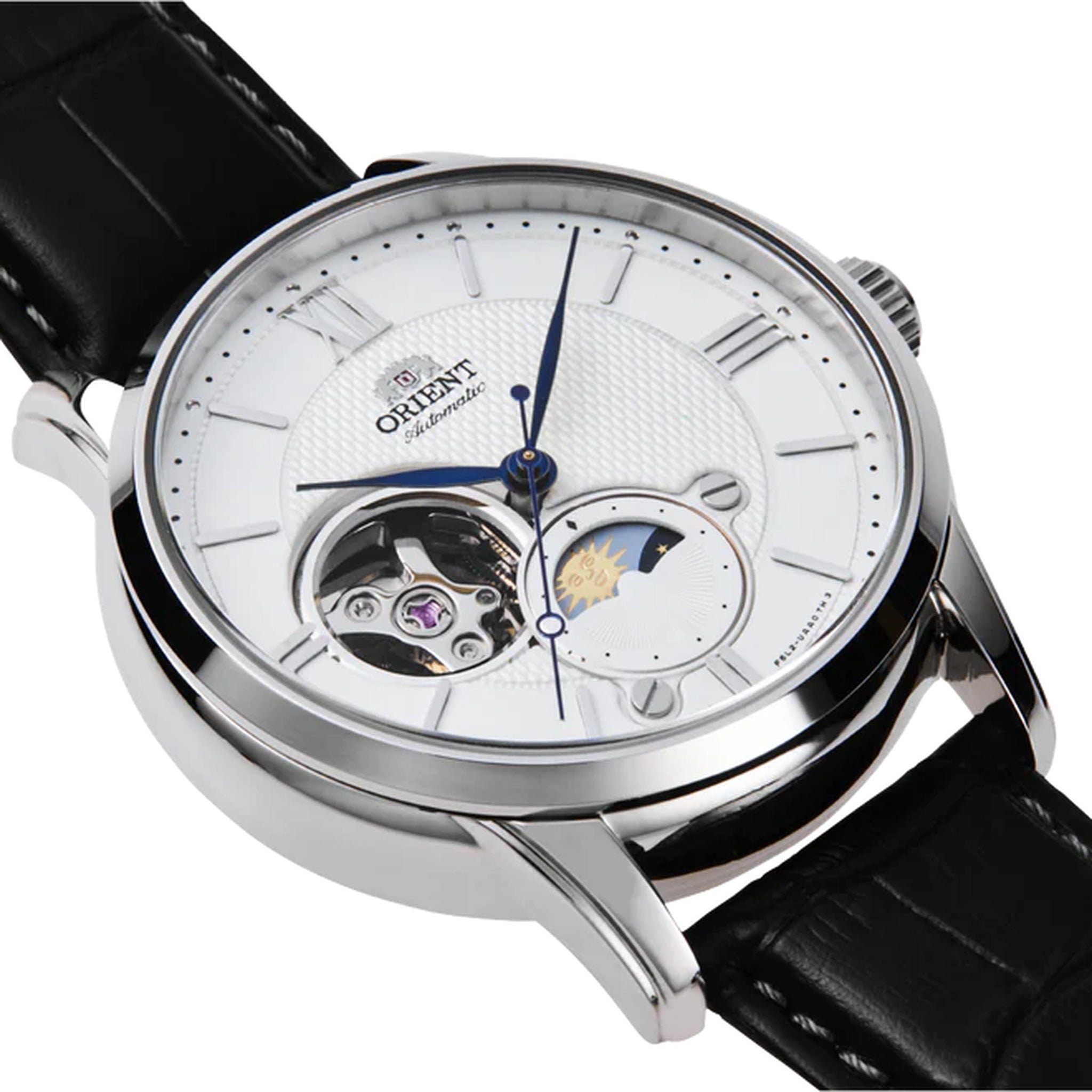 Montre Orient Classique RA-AS0011S30B Cœur ouvert Sun&Moon Blanc Automatique