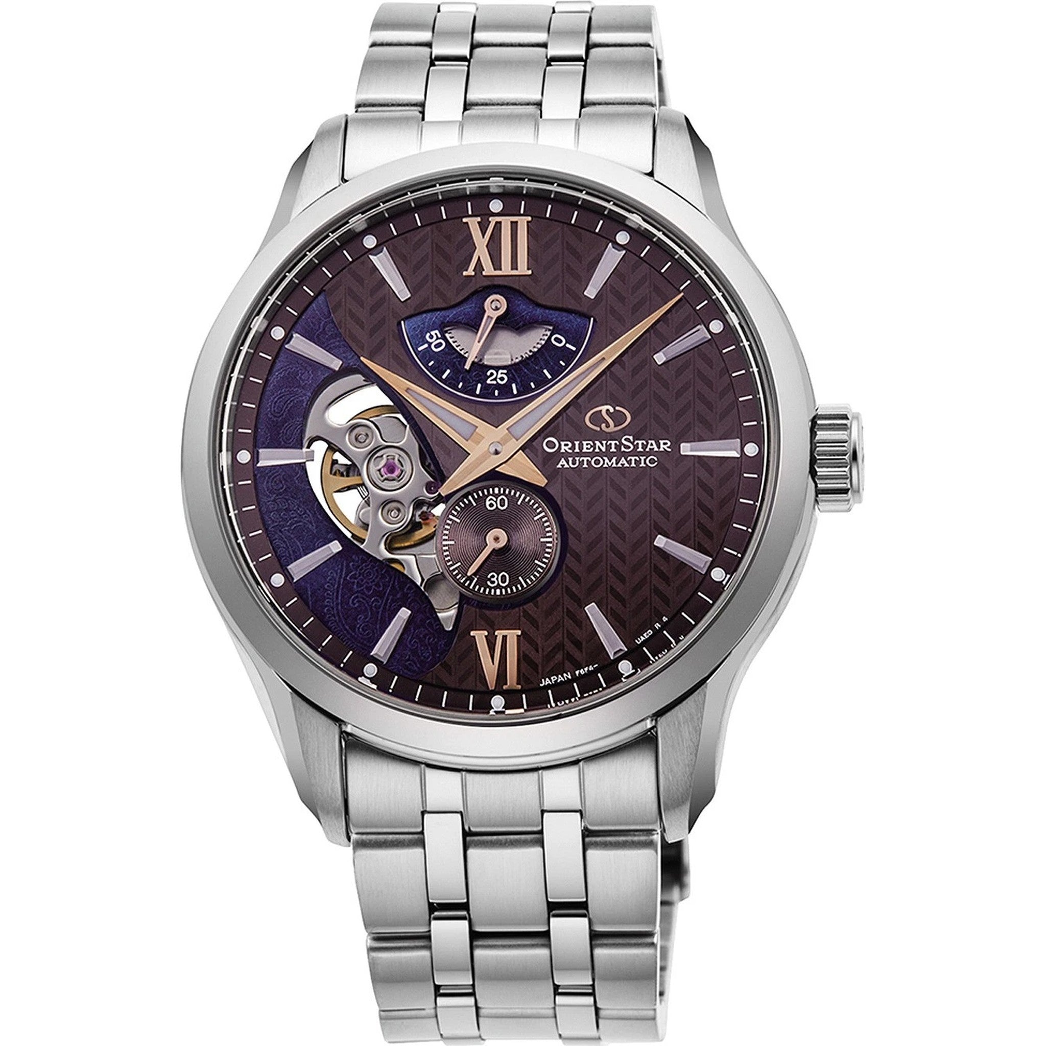 Montre Orient Star Contemporary RE-AV0B02Y00B Cœur Ouvert Marron Automatique