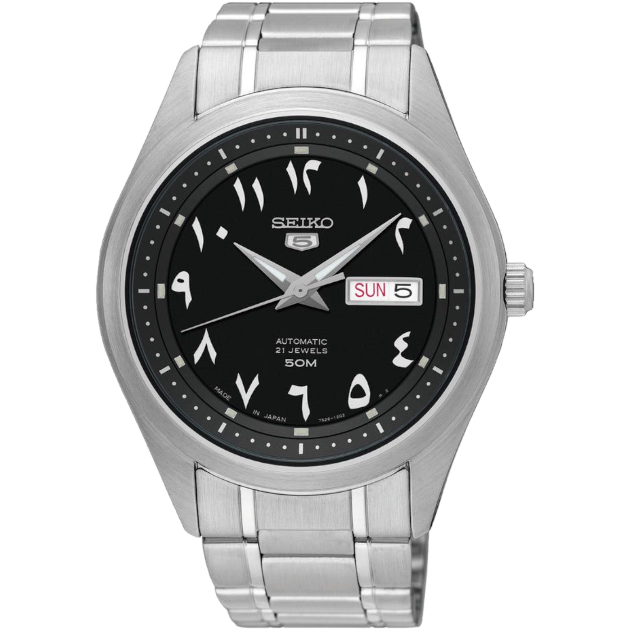 Seiko 5 SNKP21J1 42 mm Automatikuhr mit arabischem Zifferblatt