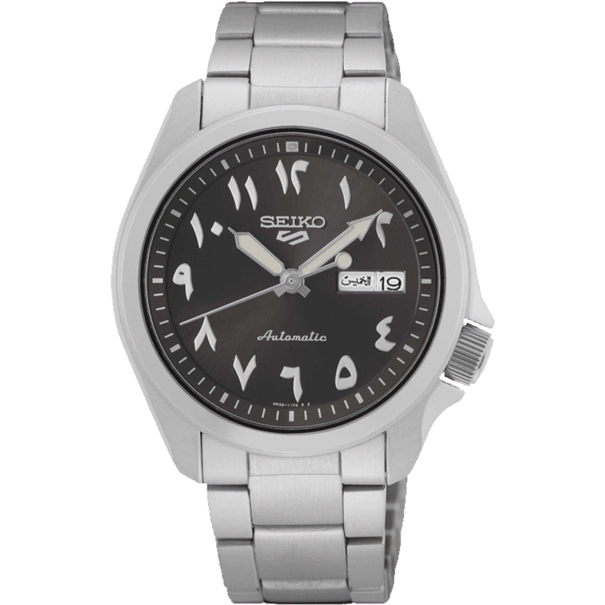 Seiko SRPH47K1 – Schwarze Automatikuhr mit arabischem Zifferblatt