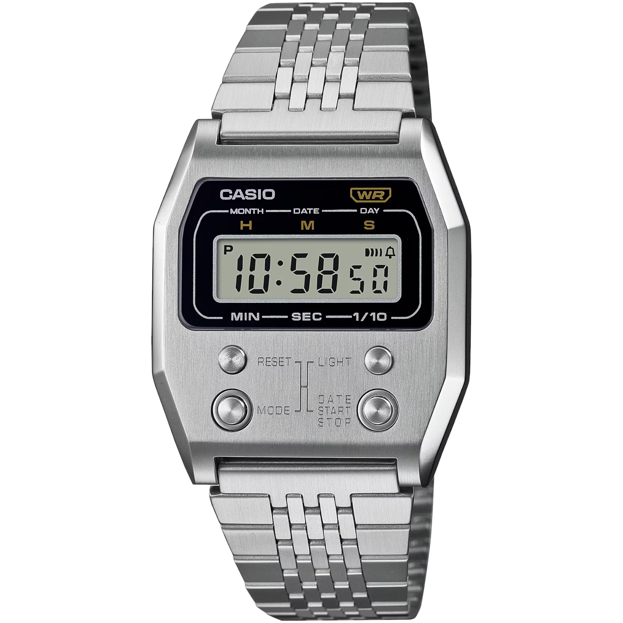 Casio Unisex Vintage Armbanduhr A1100D-1 Quarz Digital Silber