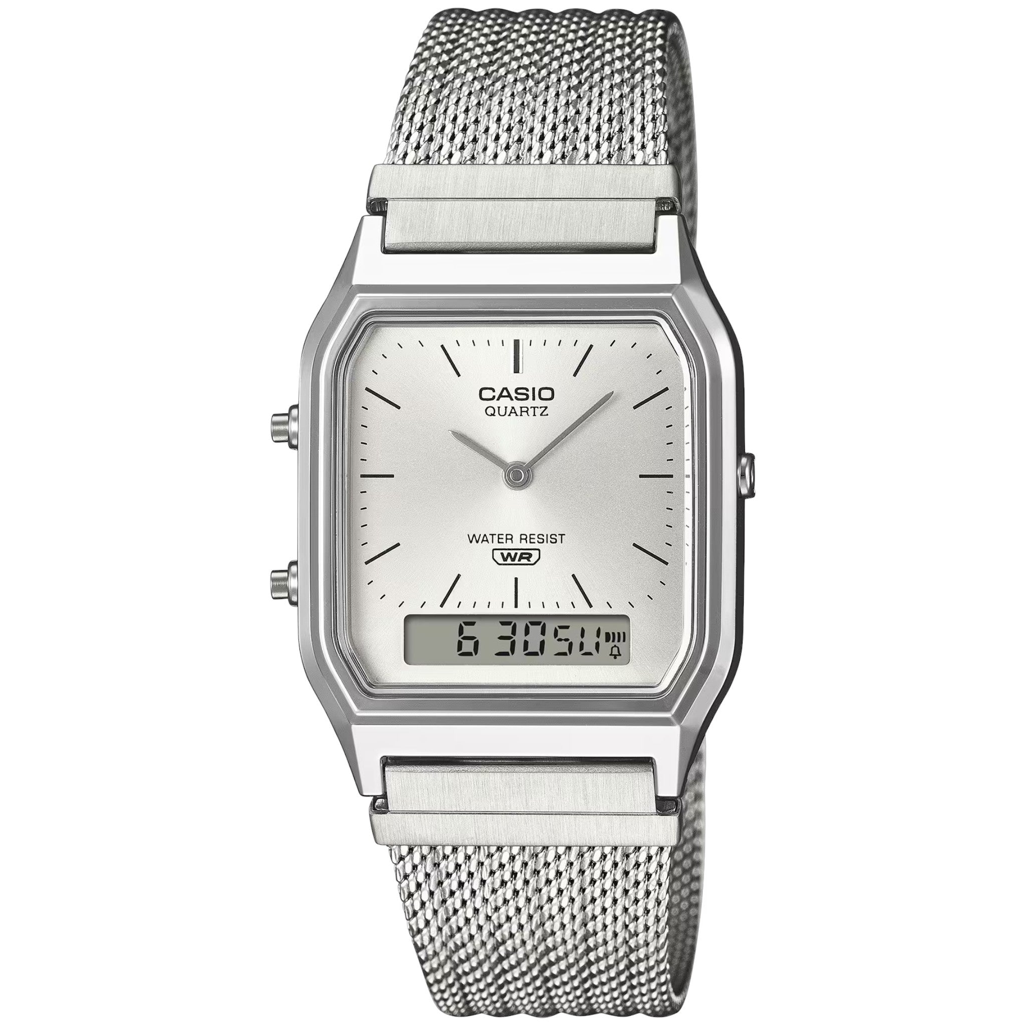Casio Unisex Vintage Retro Uhr AQ-230EM-7A Silber