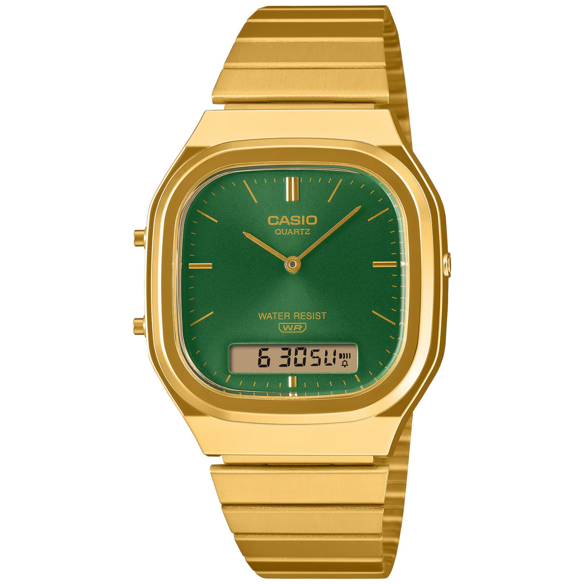 Montre Casio Vintage AQ-240EG-3A Analogique / Digitale Doré Vert Mixte