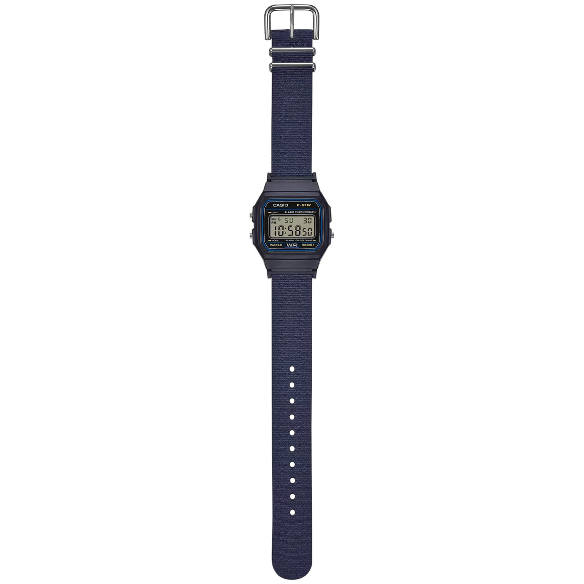 Casio Unisex Uhr F-91WF-2A Quarz Digital Blau