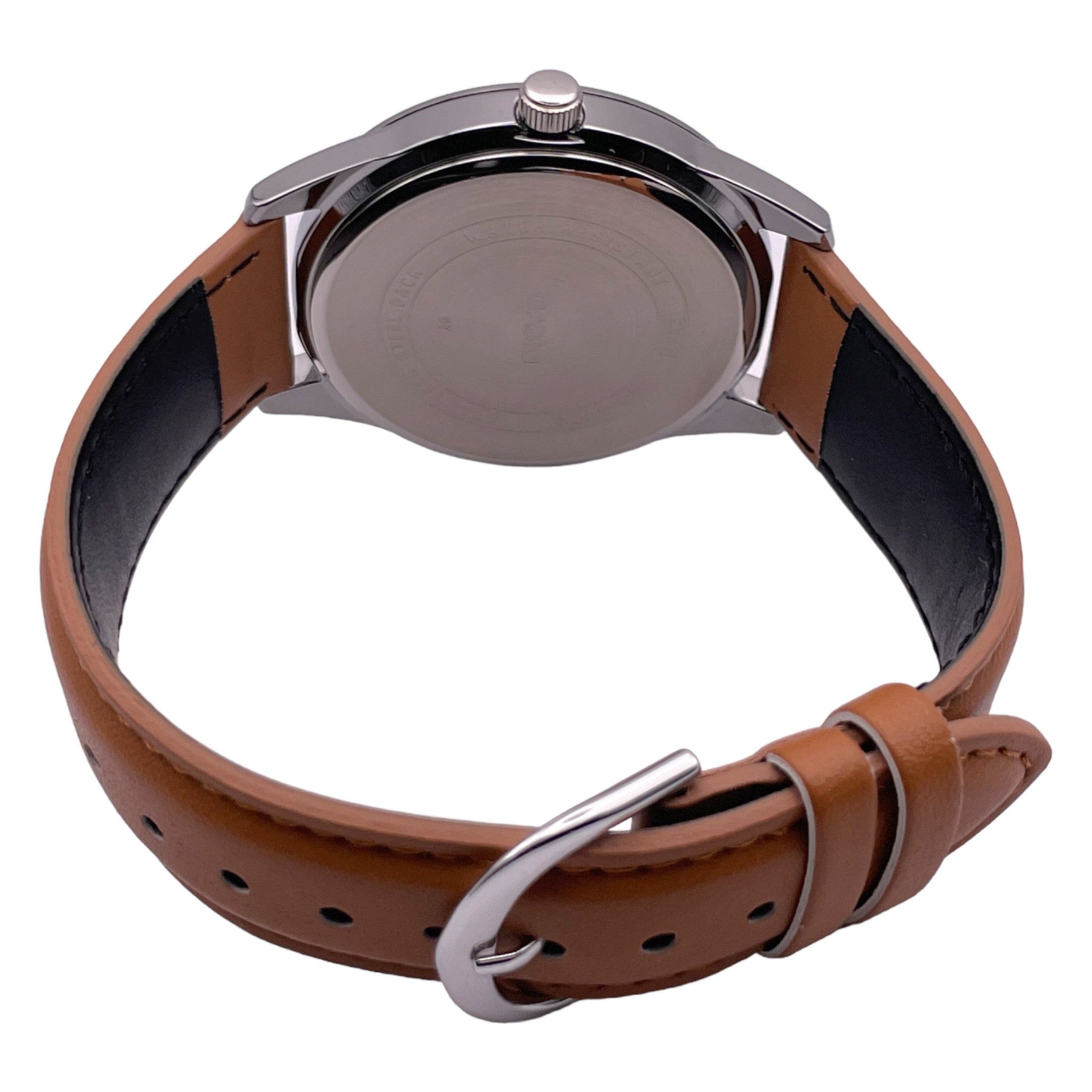 Casio MTP-V005L-2B5 – Orologio Uomo Quarzo, Cassa Acciaio 40mm, Quadrante Blu Con Numeri Romani, Cinturino In Pelle Marrone