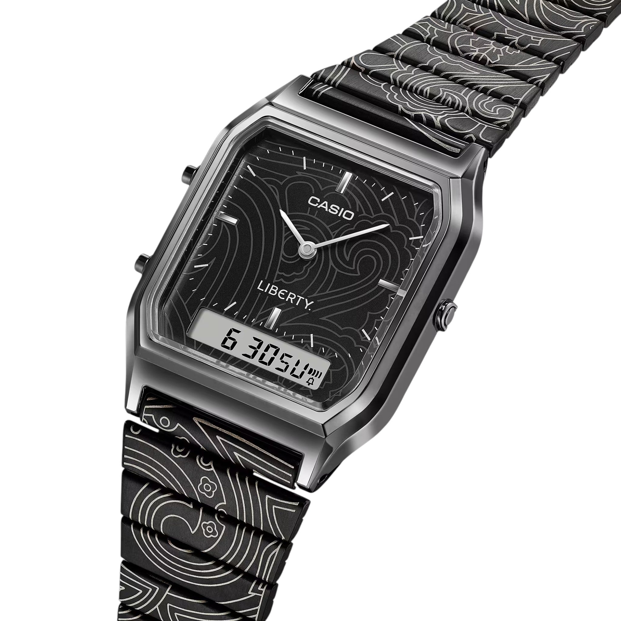 Montre Casio Vintage Mixte AQ-230EBLT-1A Noir Édition Limitée Liberty London