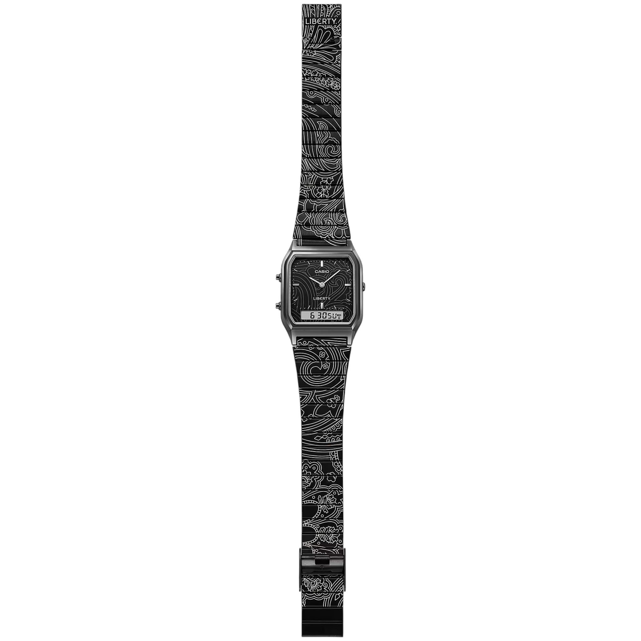Montre Casio Vintage Mixte AQ-230EBLT-1A Noir Édition Limitée Liberty London