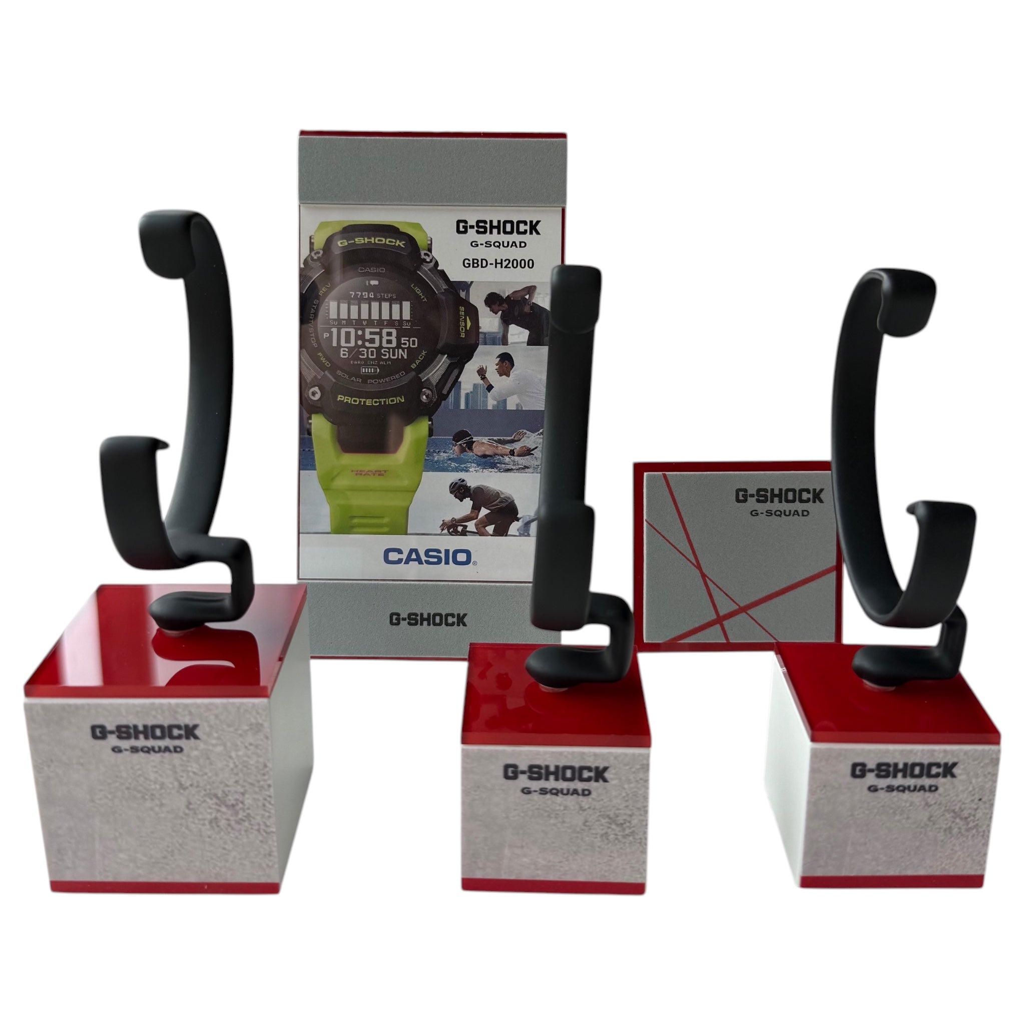 Set of 3 display stands for Casio G-Shock watches C-PPGS-SQ2305 White